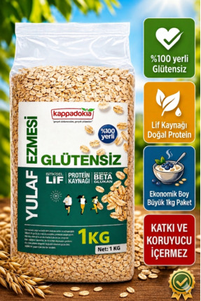 KAPPADOKİA Glütensiz Yulaf Ezmesi - 1 Kg PESTİSİT ANALİZLİ (Yeni Hasat) - Eko...