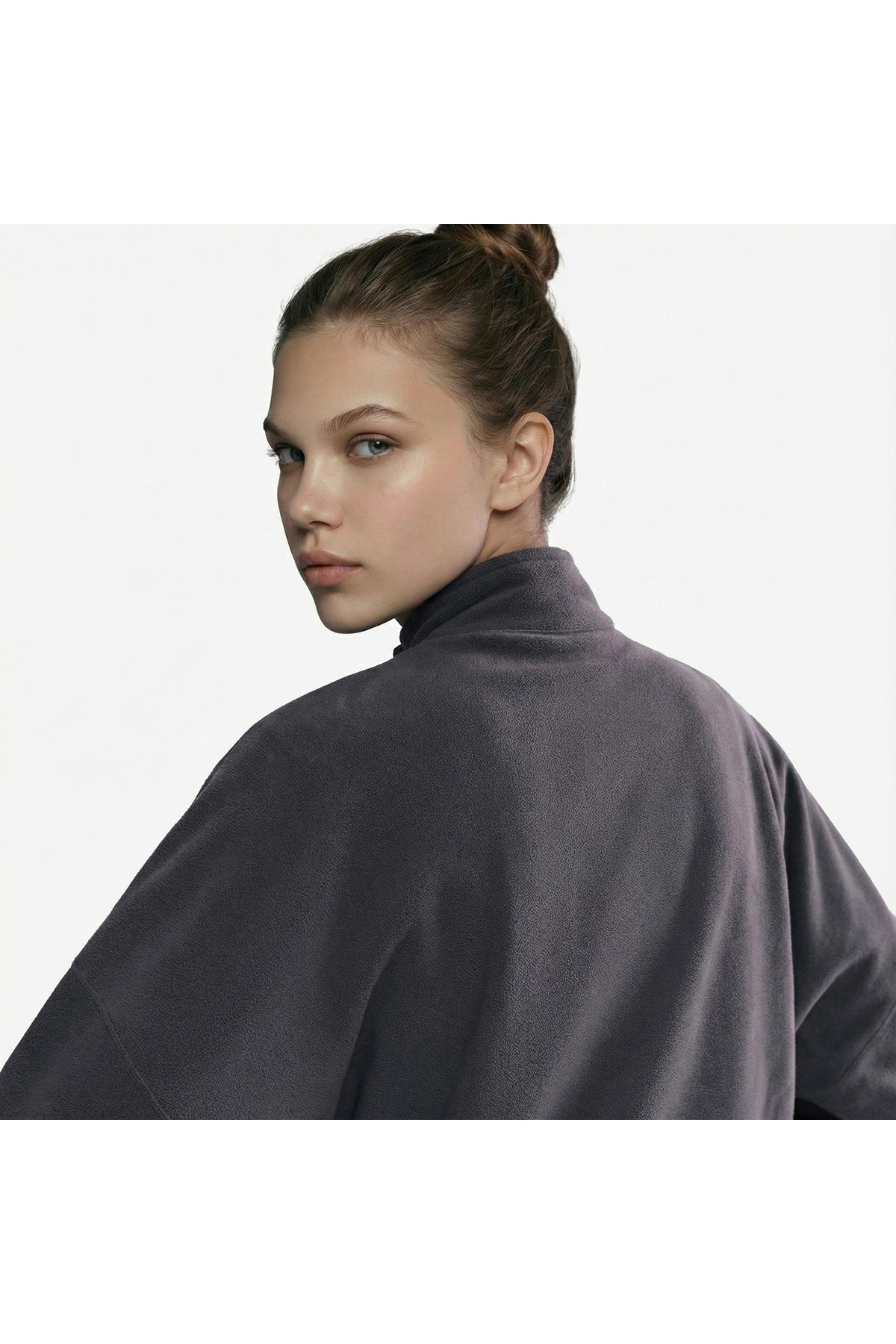 Nike Sportswear Therma-Fit Half-Zip Polar OVERSIZE Kadın Sweatshirt-SPORTXSTORE görsel 7