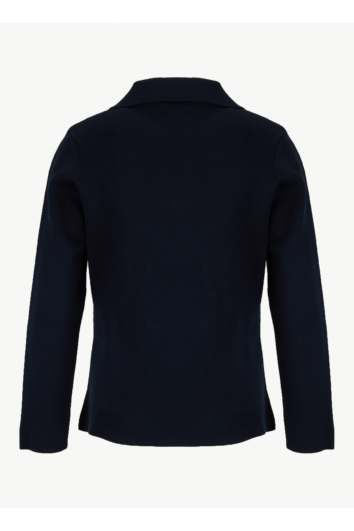 Fabrika Lacivert Kadın Polo Loose Fit Triko Ceket F6SL-CKT0122 görsel 7