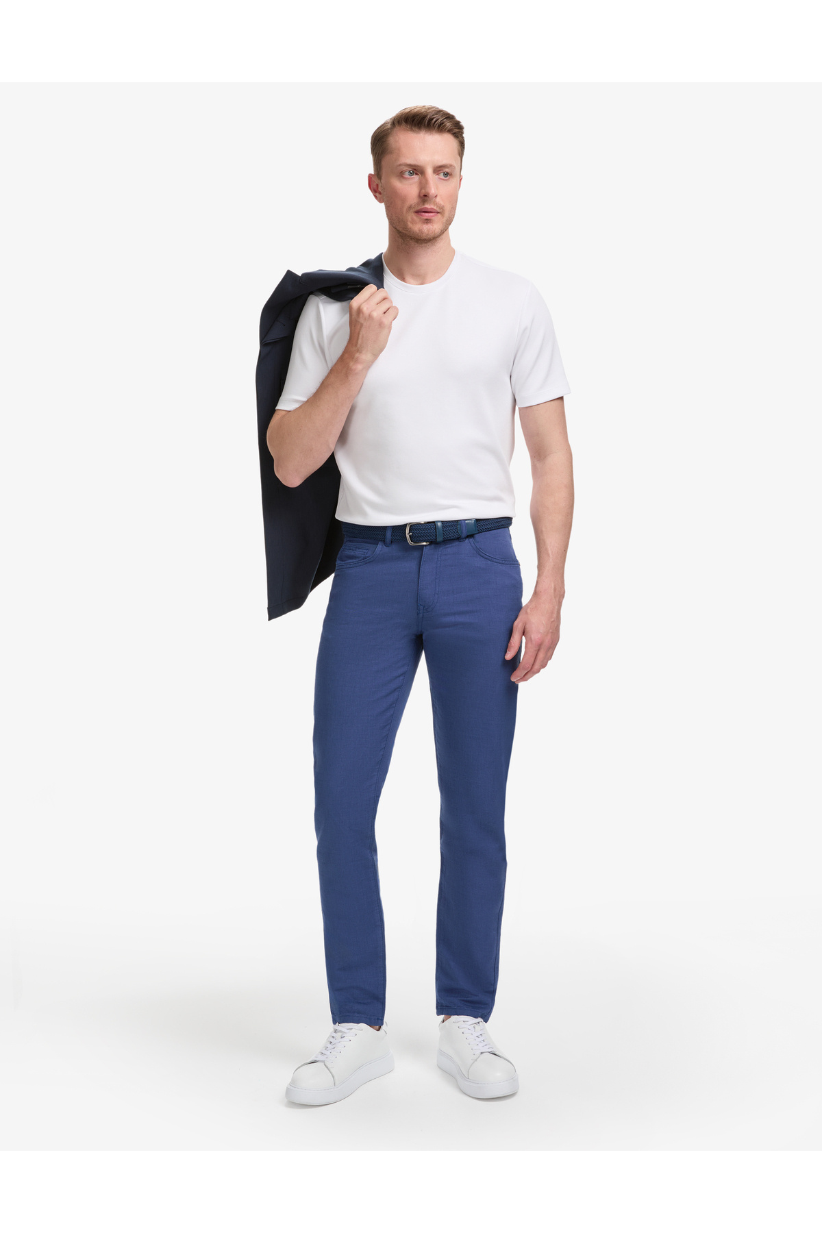 شلوار کتان طرح Indigo Slim Fit مدل 50268095-VR028 پیر کاردین شلوار Pierre Cardin