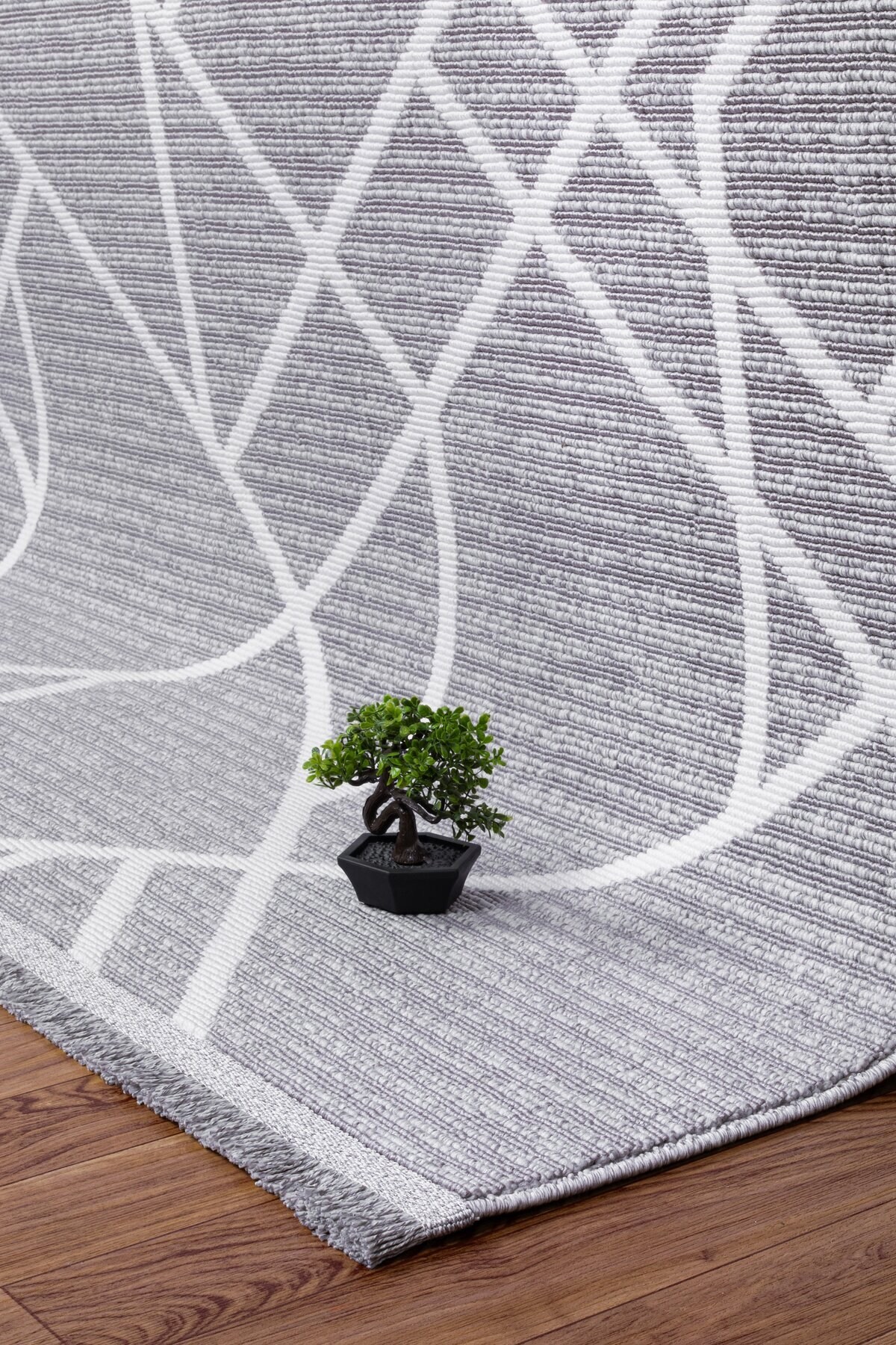 Tokyo Curl Soft Textured Carpet Rug Living Room Kitchen Corridor Runner Woven Machine Carpet OP401-Grey