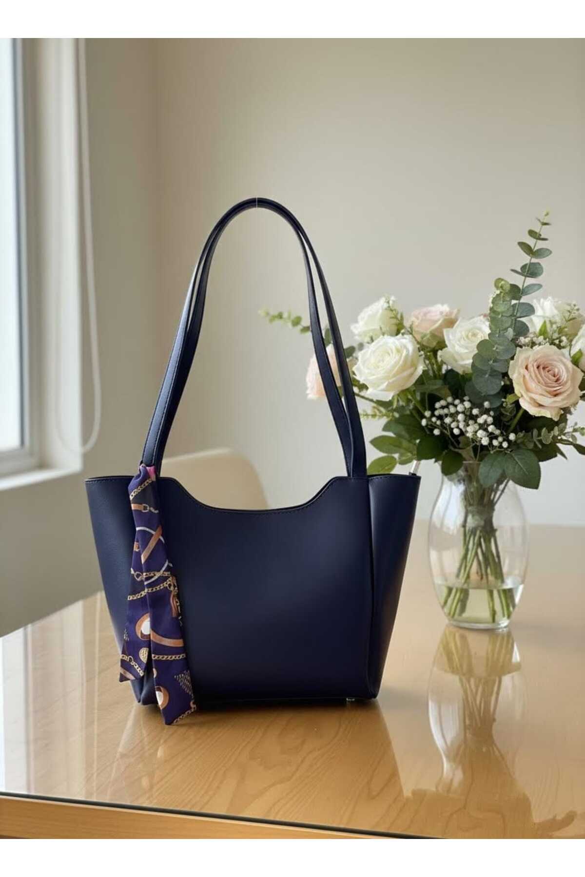 Judour Bags Kadın Fularlı Fermuarlı Ve Çıtçıt Kapamalı Shopper El Ve Omuz Çantası