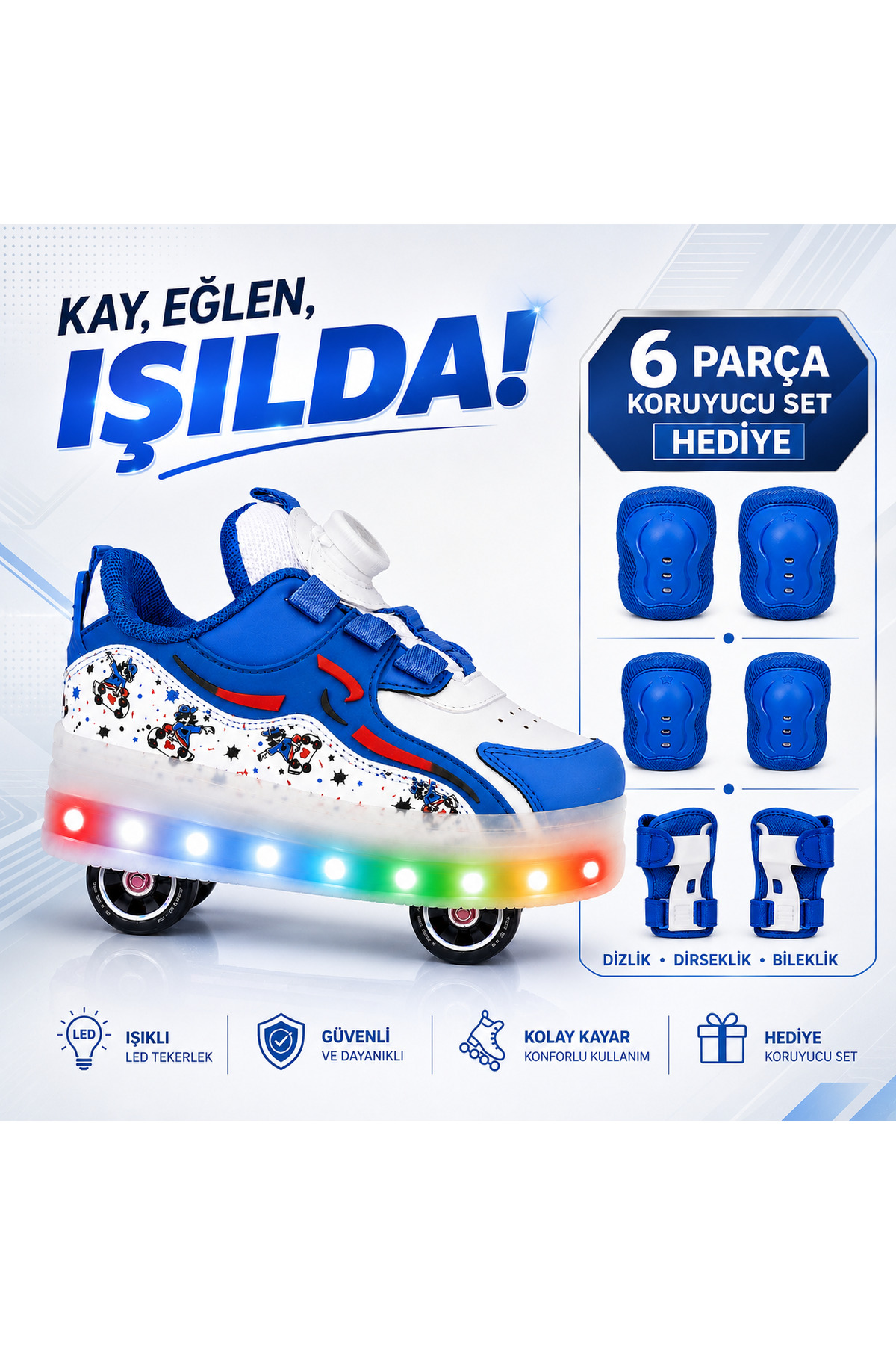 Patented skated LIGHTED SNEAKER SKATEBOARD
