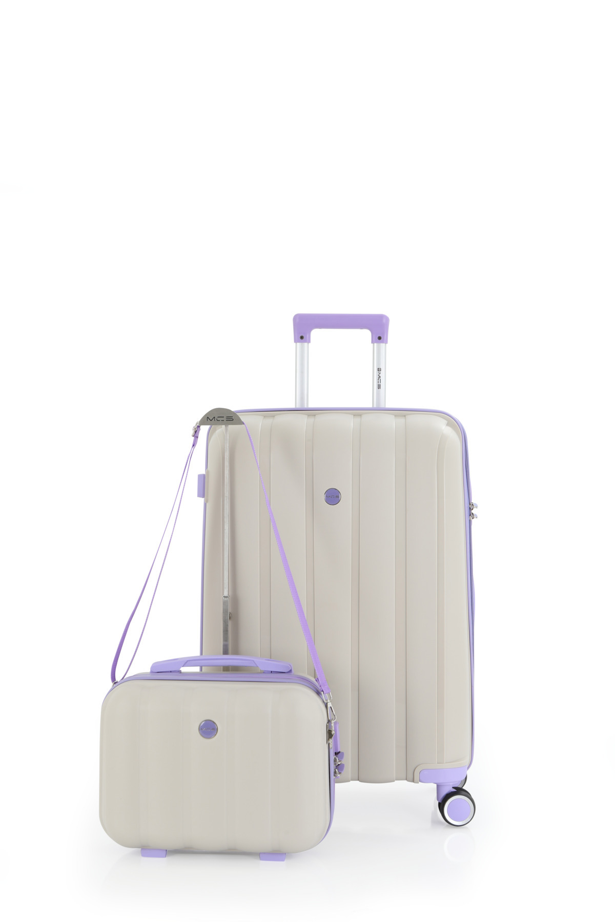 MCS Polypropylene 2-Pack Suitcase Set Medium & Makeup V305