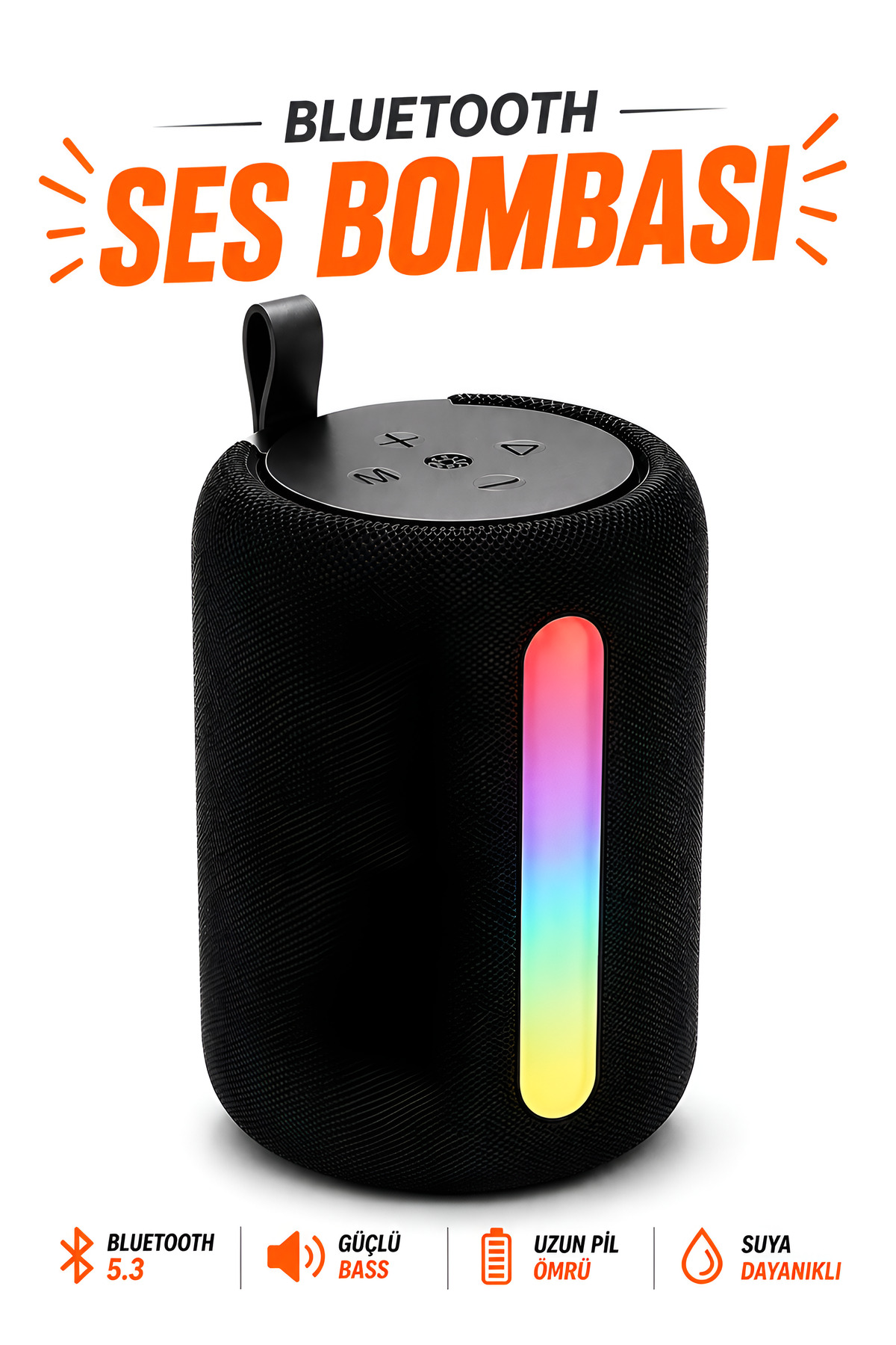 Dexmon Bluetooth 5.3 Hoparlör RGB Işıklı Taşınabilir Kablosuz