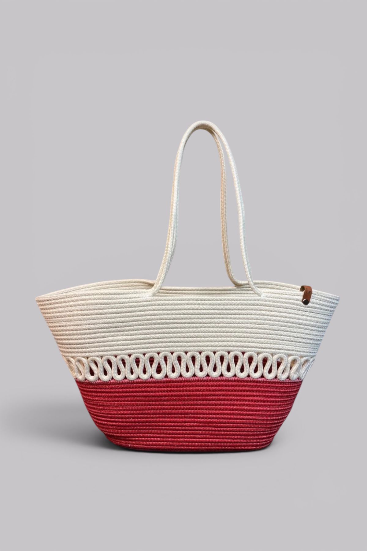 Wicker Jute Women's Shoulder Bag, 100% Handmade, Cotton, Vegan, Jute Wicker Beach Bag