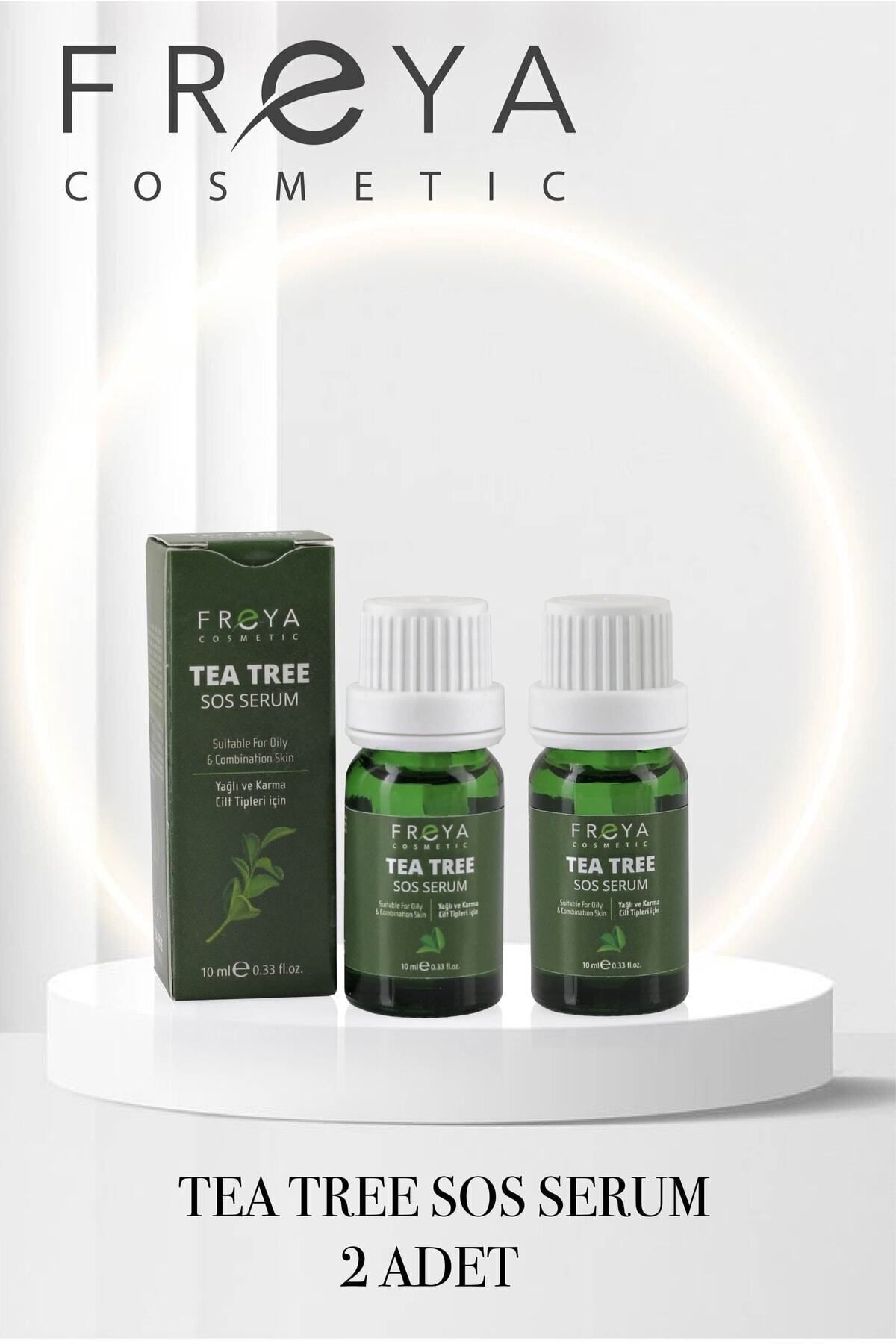 'Çay Ağacı Yağı' Tea Tree SOS Serum 2 Adet 10 ml Akne Siyah Nokta Karşıtı Yağlı Cilt — 508 — تصویر 2 از 8