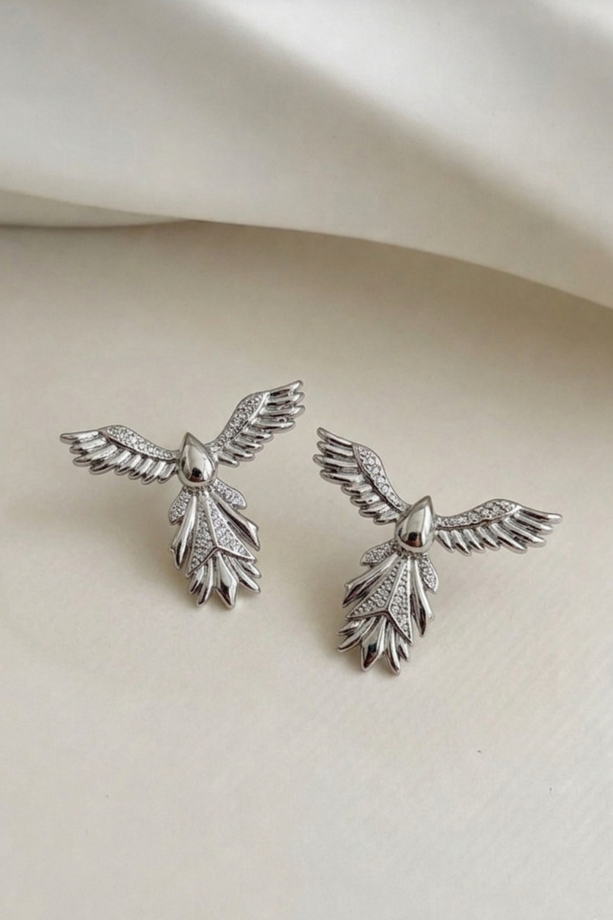 Silver Color Phoenix Earrings