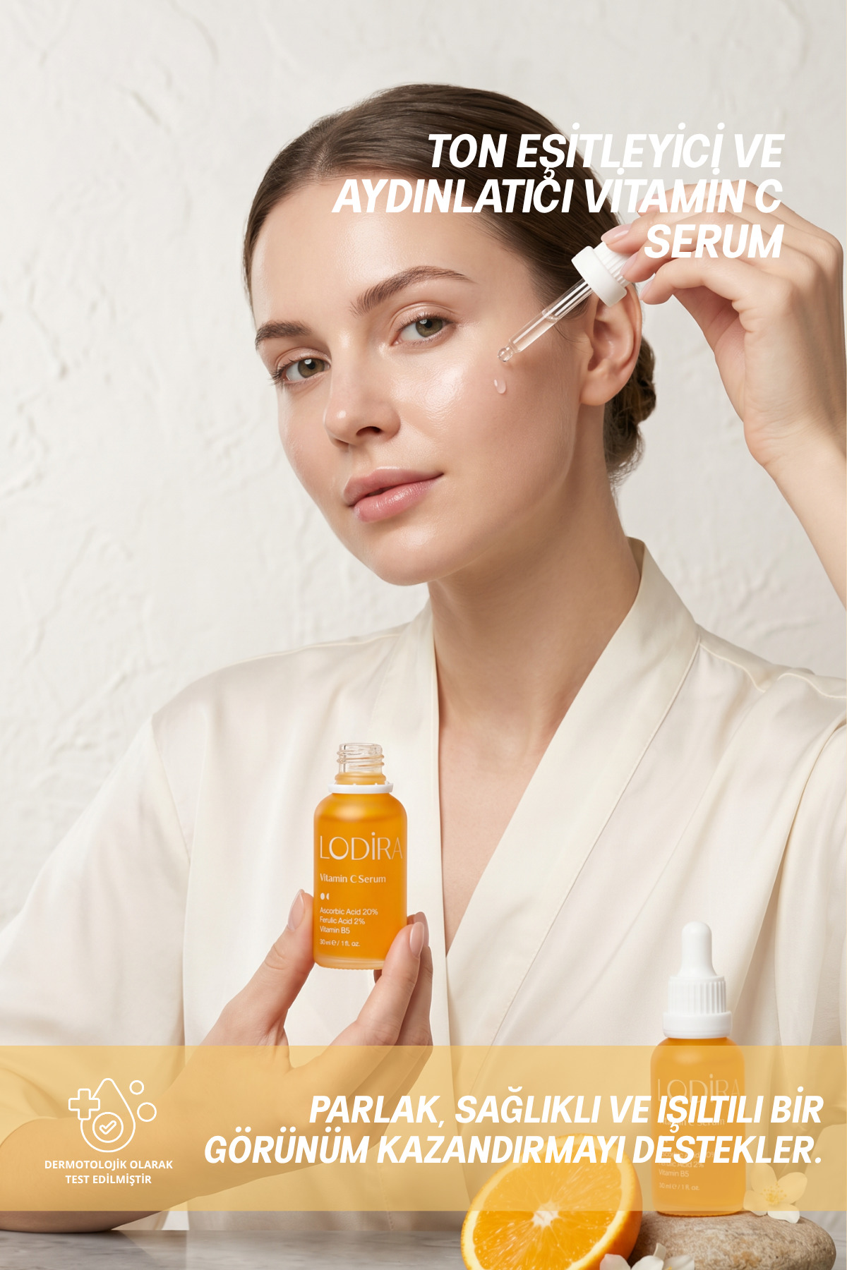 Ton Eşitleyici ve Aydınlatıcı Vitamin C Serum Ascorbic Asit, Ferulic Asit, Niacinamide 30 ml — LDR-004 — تصویر 5 از 8