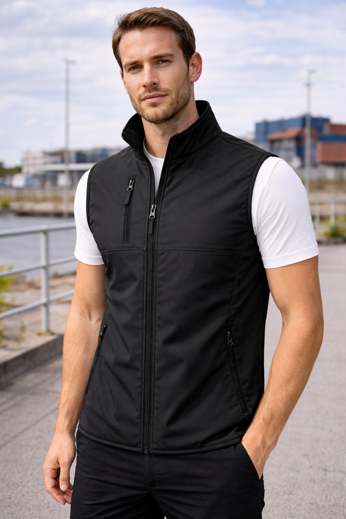 TOKER TEKSTİL Softshell Yelek, Rüzgar ve Su Geçirmez İş Yeleği, Günlük Kullanım görsel 6