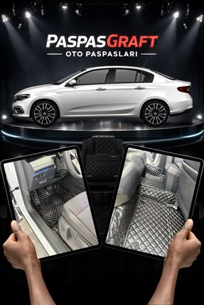 PASPASGRAFT FIAT EGEA 2024-2026 Siyaha Siyah Dikiş 8D Premium Tam Kaplama Kay...
