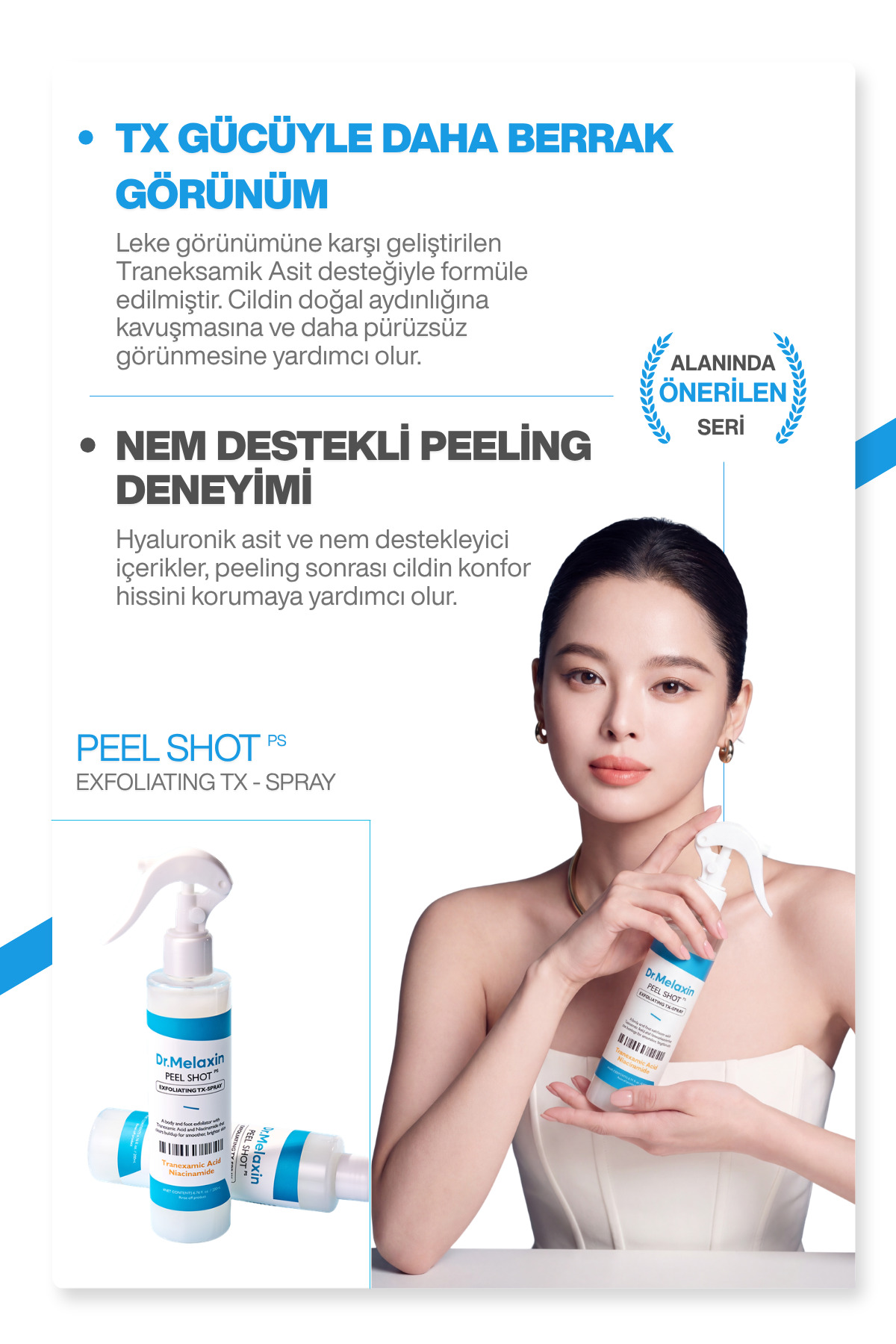 Leke Karşıtı | Aydınlatıcı | Traneksamik Asit içeren | TX Vücut Peeling Spreyi 200ml — 8809886483103 — تصویر 4 از 6
