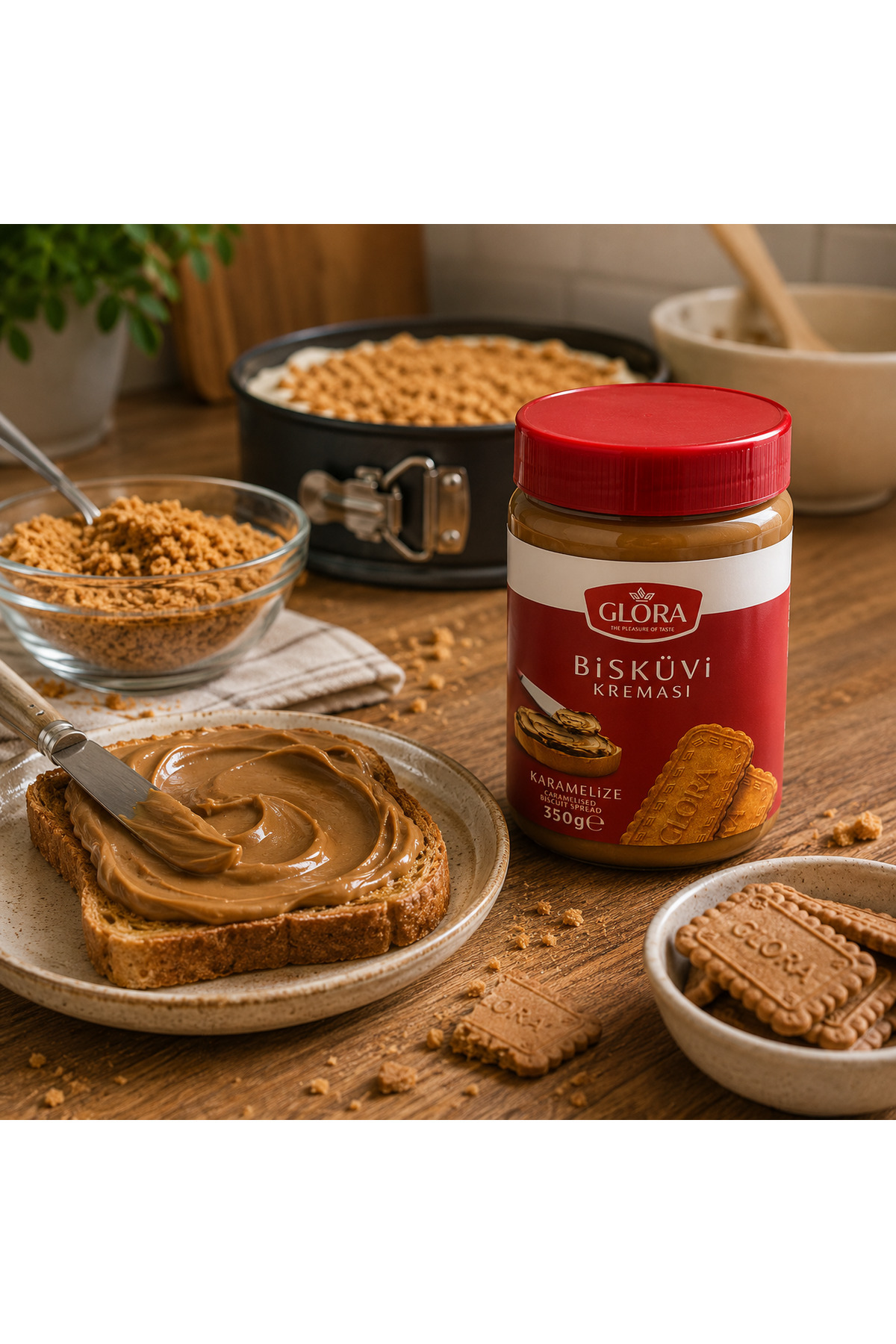 Glora Karamelize Bisküvi Kreması Smooth 350gr x 1 Adet +
