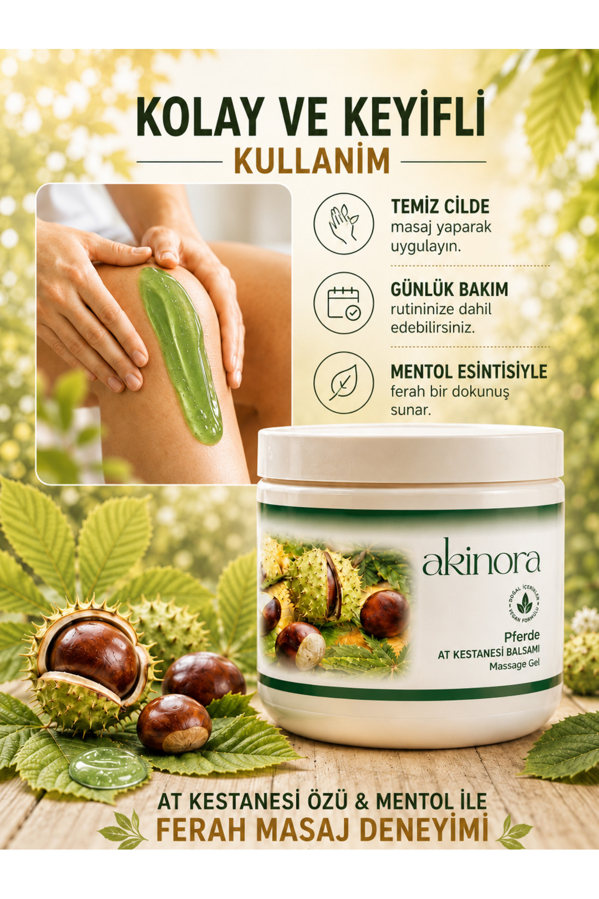 Yoğun At Kestanesi Jeli & Mentollü Masaj Kremi (2×500 ml) — 10030 — تصویر 4 از 4