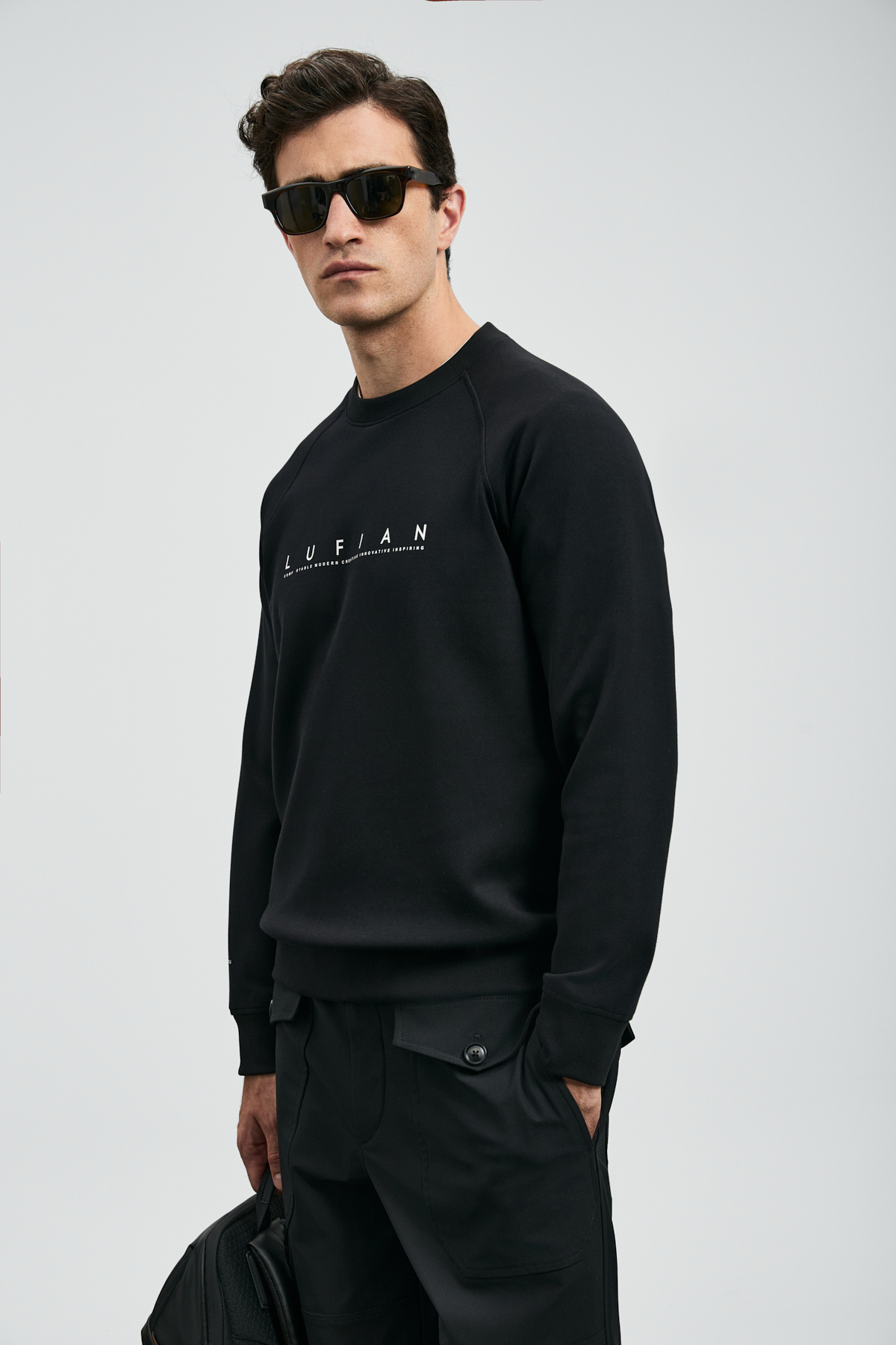 Lufian Cooper Erkek Sweatshirt Siyah görsel 4