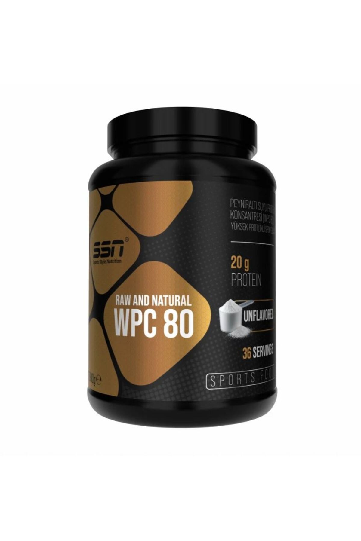 SSN Sports Style Nutrition Raw and Natural WPC80 900 G (Aromasız