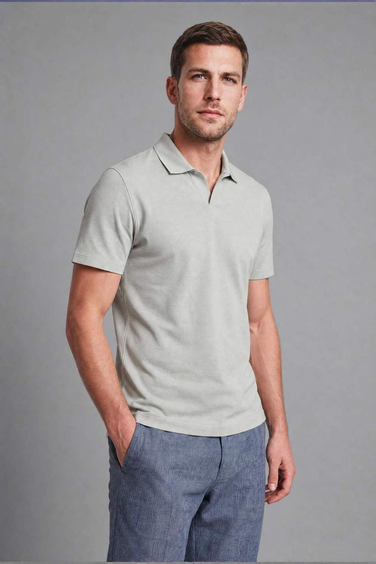 Defacto Regular Fit Short Sleeve Mint Green Polo T-Shirt H9414Ax26Sm