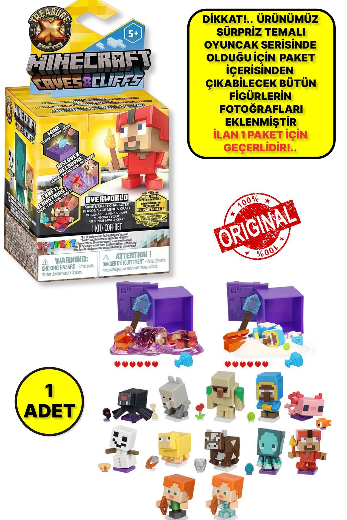 TOYFEST 1 ADET Minecraft - X Sürpriz Figür Avı Seri 2 TRR56000