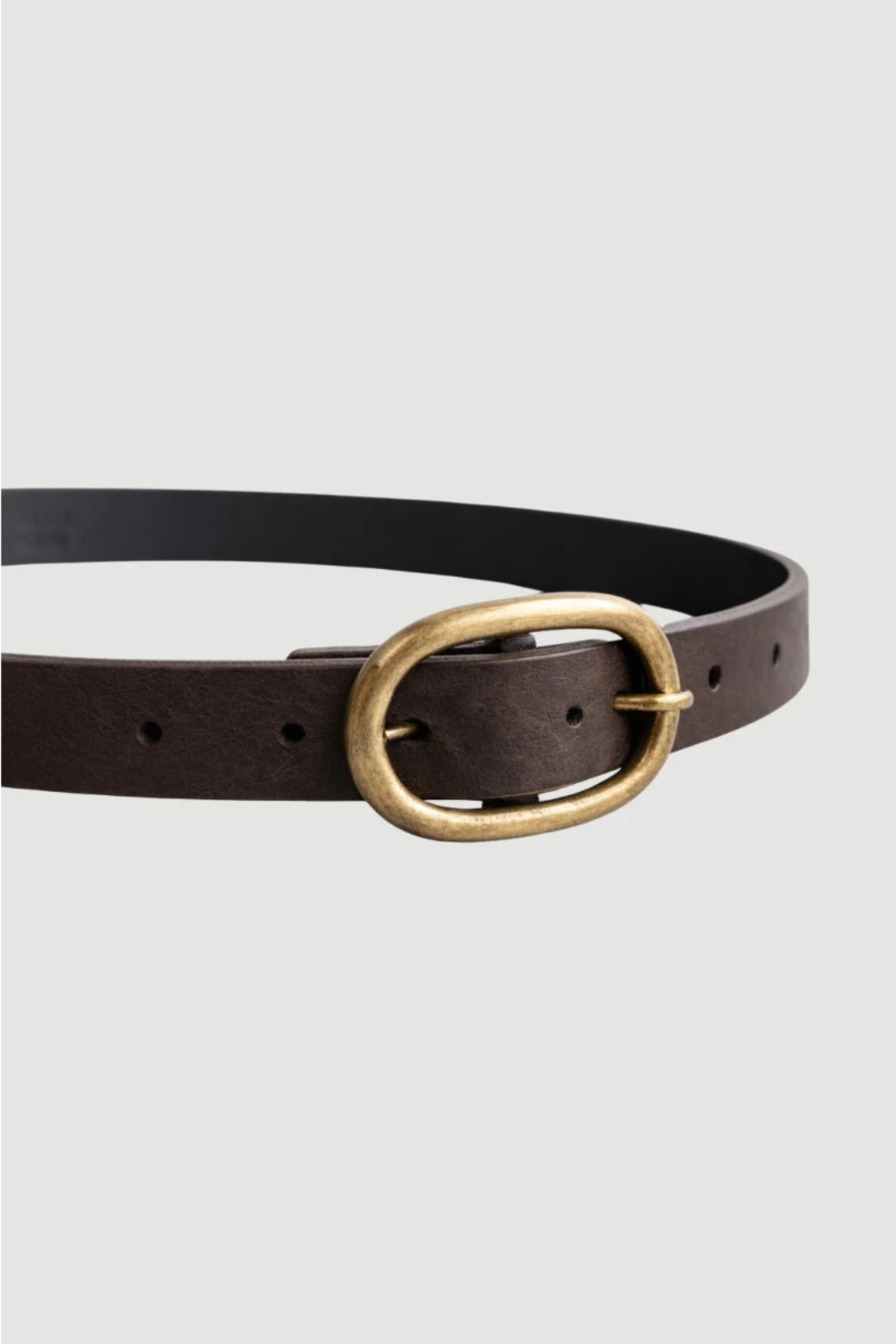 Gusto Oval Tokalı Suni Süet Kemer - Kahverengi görsel 2