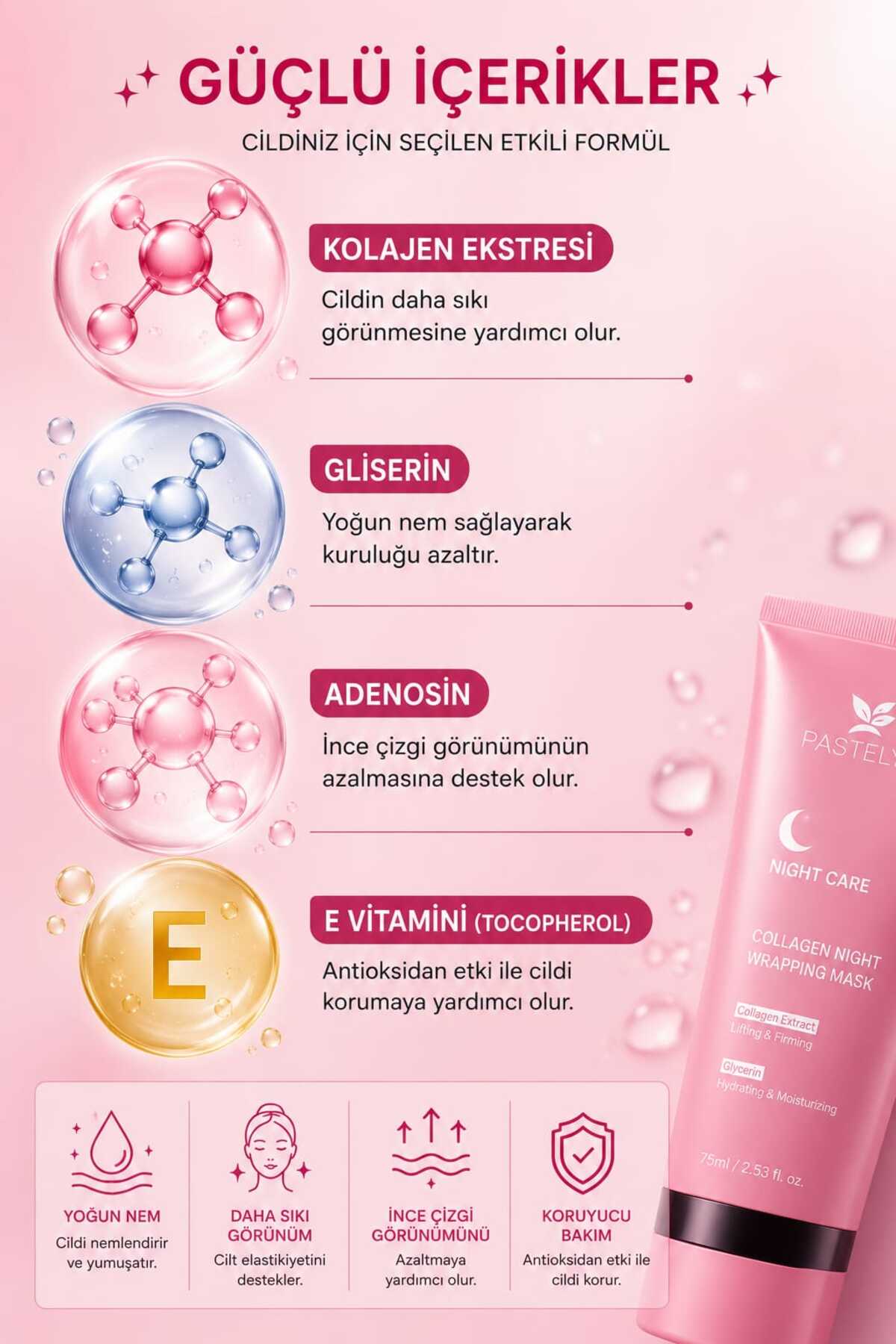 Soyulabilir Kolajen Jel Yüz Maskesi 75 ml – Cam Gibi Parlak Cilt Maskesi — SOYKJYMTEK — تصویر 3 از 6