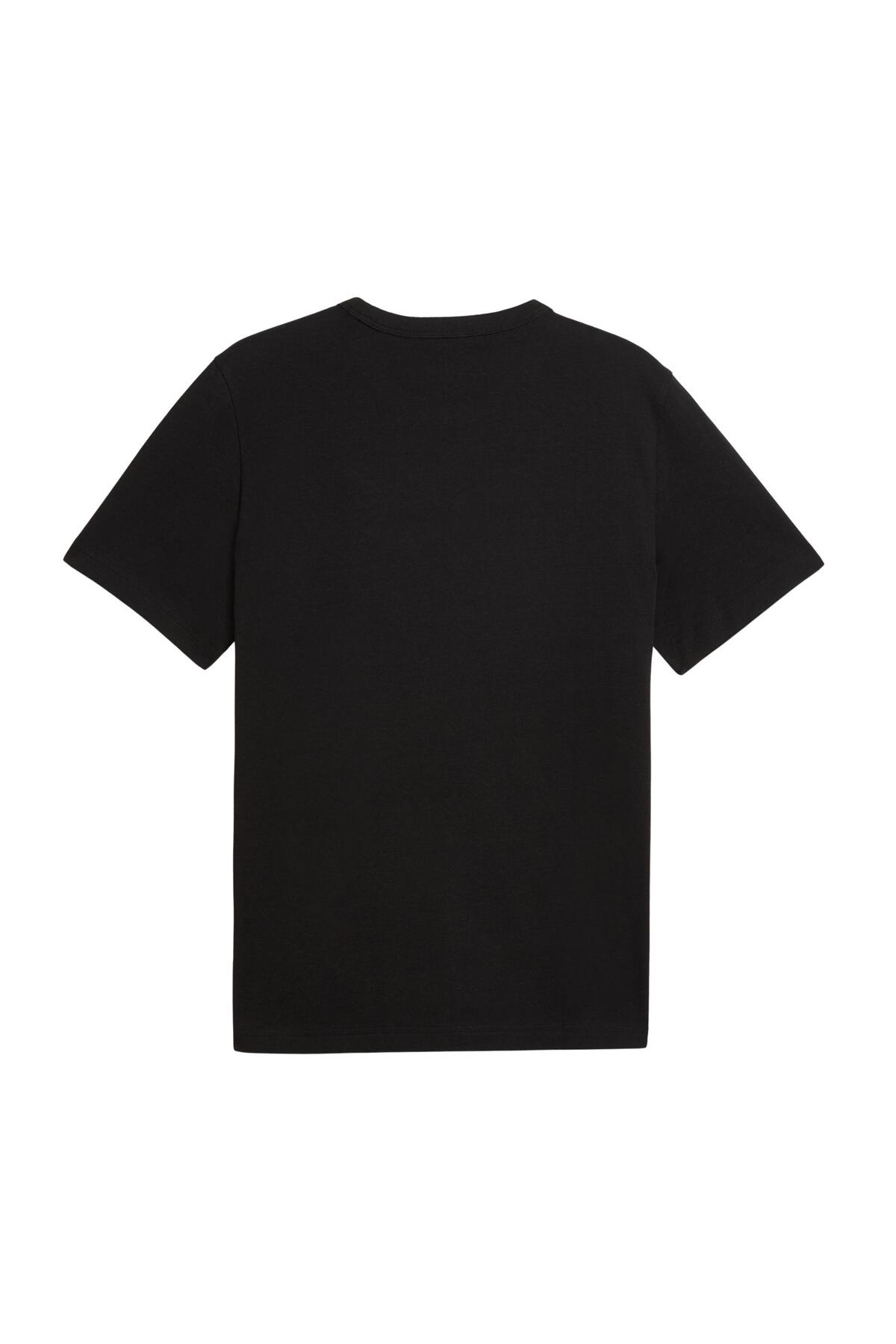Puma 695703-01 Ess Elevated Tee Tk M Erkek T-Shirt Siyah görsel 2