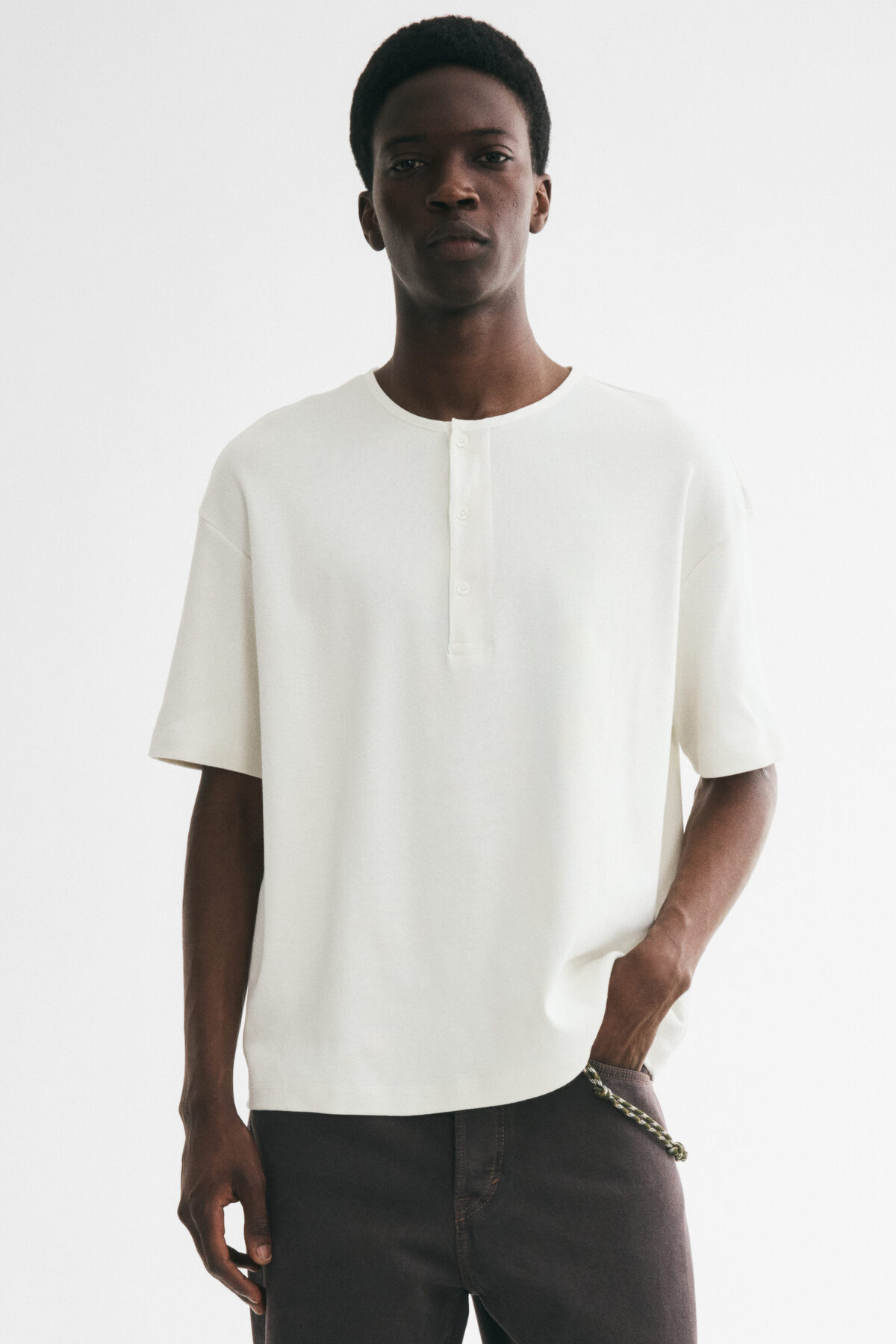تاپ یقه گرد، فیت ریلکس اچ اند ام تی شرت H&M