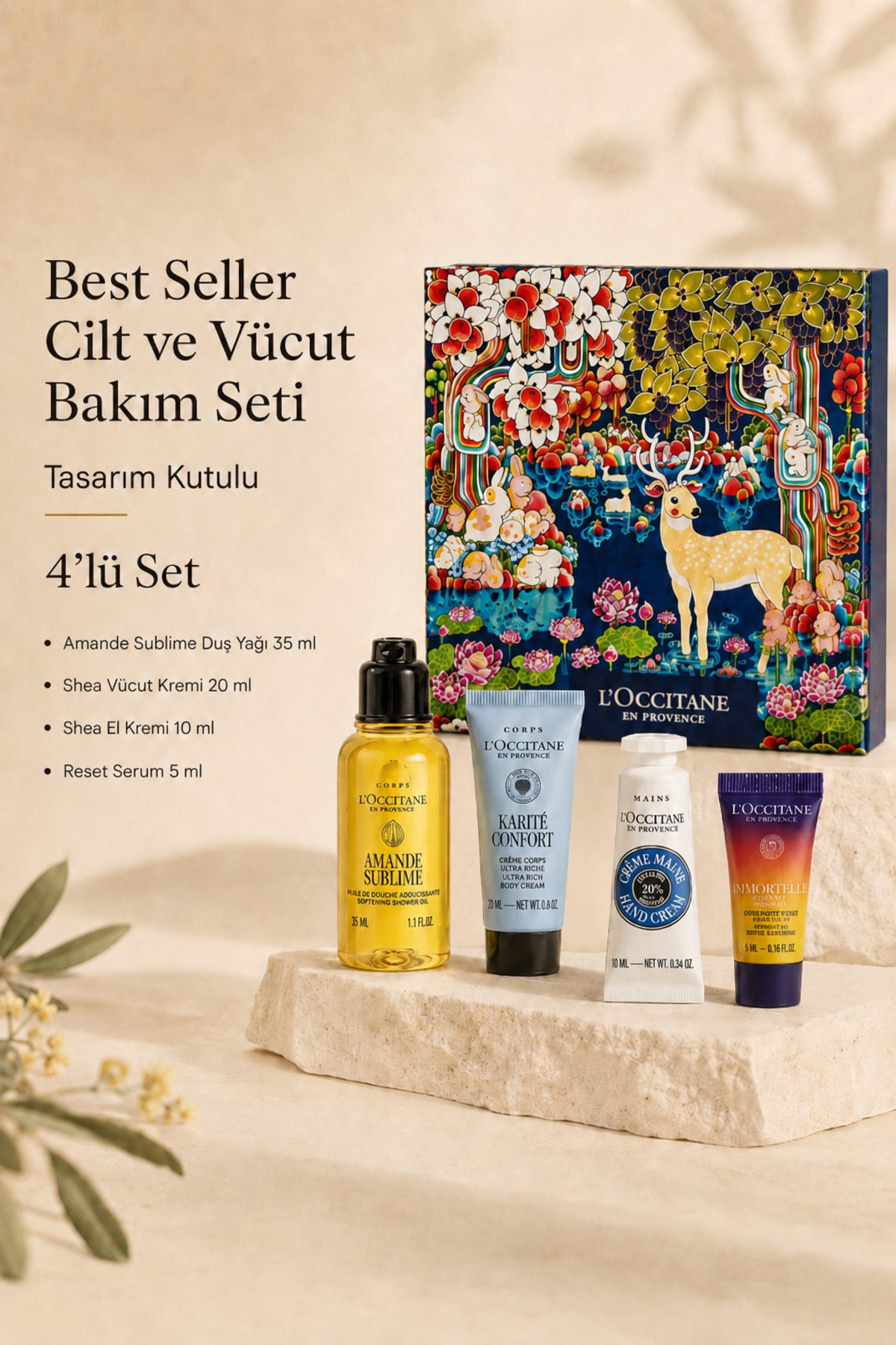Best Seller Cilt ve Vücut Bakım Seti, Tasarım Kutulu, 4'lü Set — KFRBXTRNDYL26