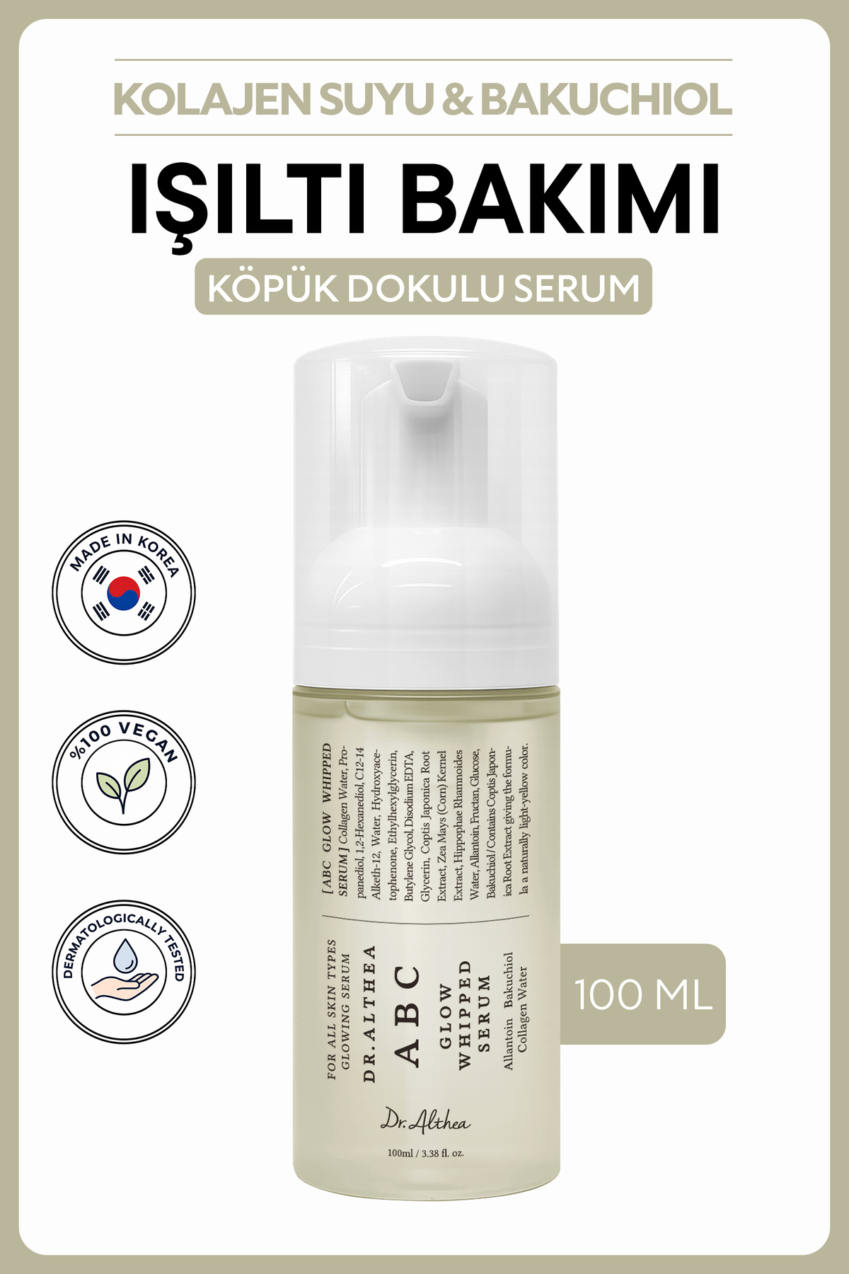 Dr.Althea ABC Glow Whipped Serum | Aydınlatıcı Bakuchiol Collagen Vitamin Tree Water 3in1 Serum 100 ml — Althea-1