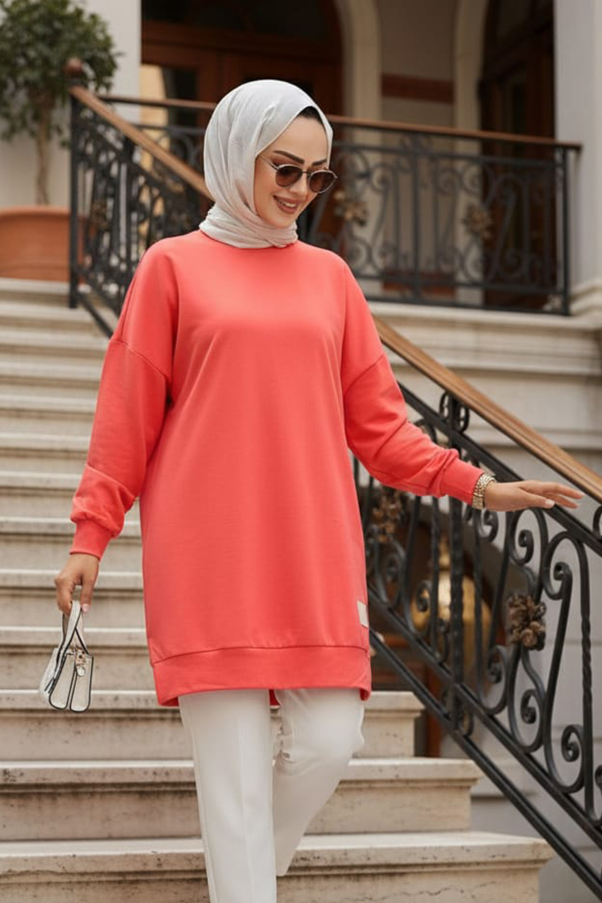 Neva Style Mercan Tesettür Tunik 30644MR