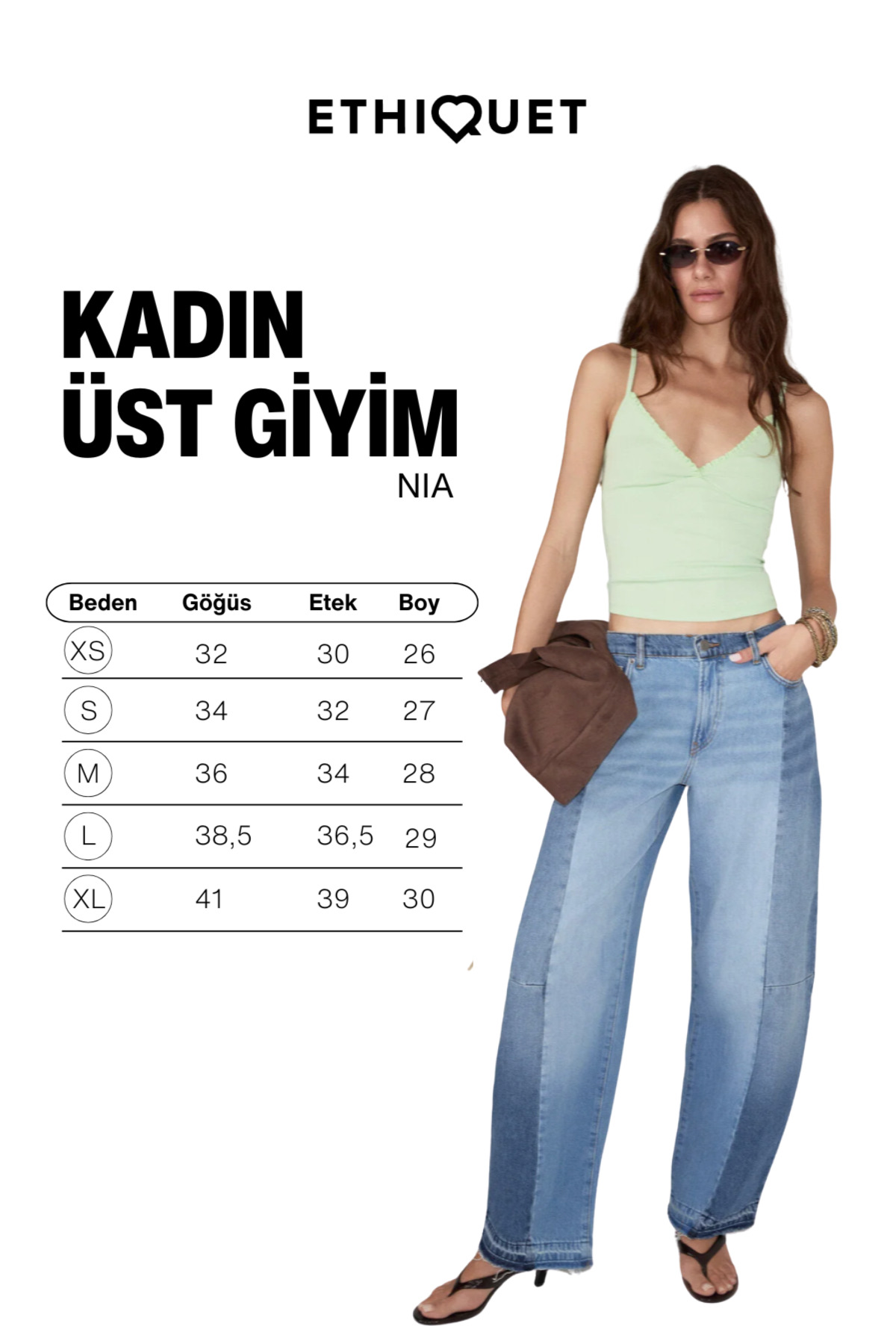 ETHIQUET NIA Kadın Organik Pamuk Yumuşak Ve Esnek Kumaş Fırfır Detaylı Mint Yeşil Atlet görsel 6