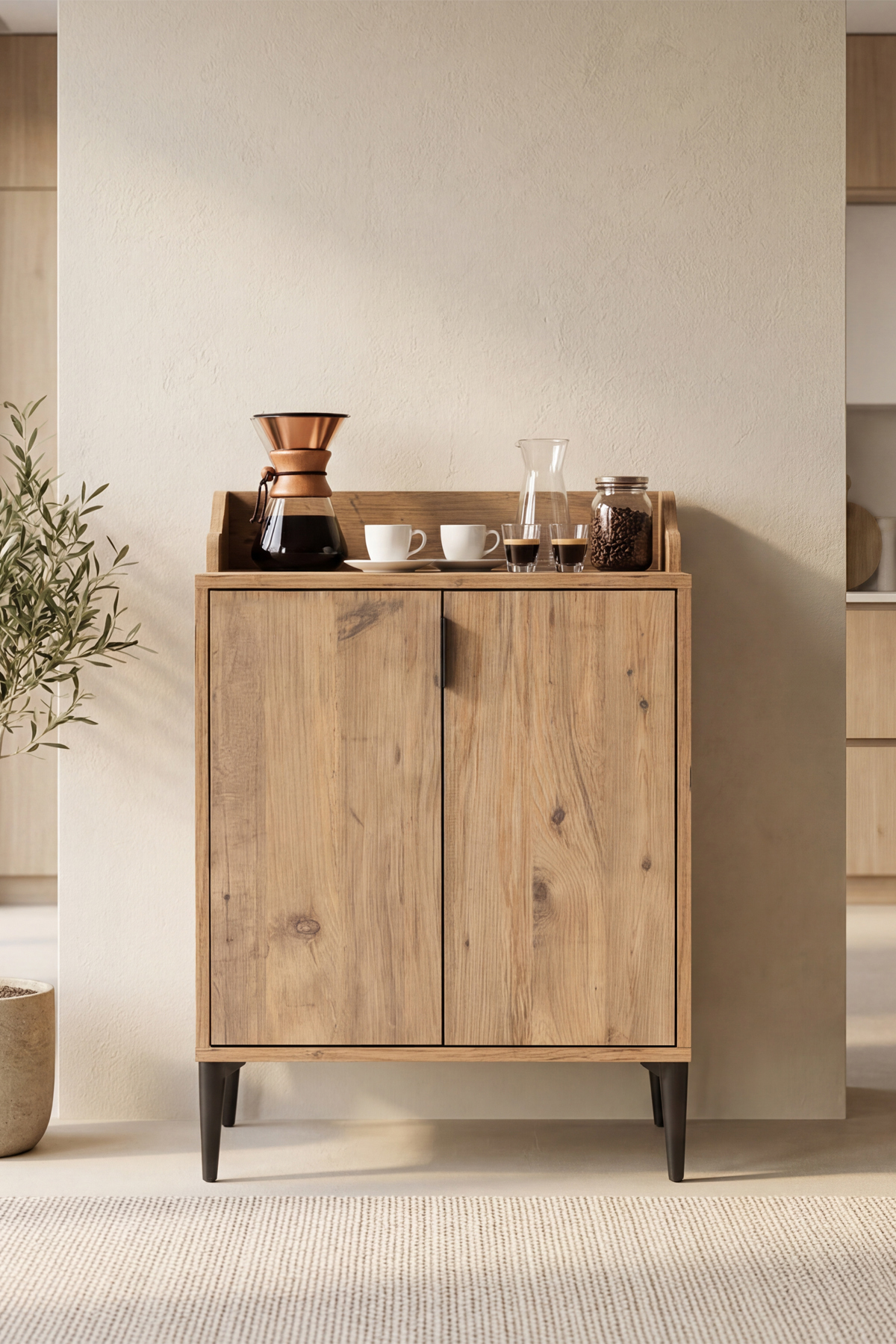 Harmony Mini 2 Lid Coffee Corner, Studio Kitchen 64x91x44 cm Atlas Pine