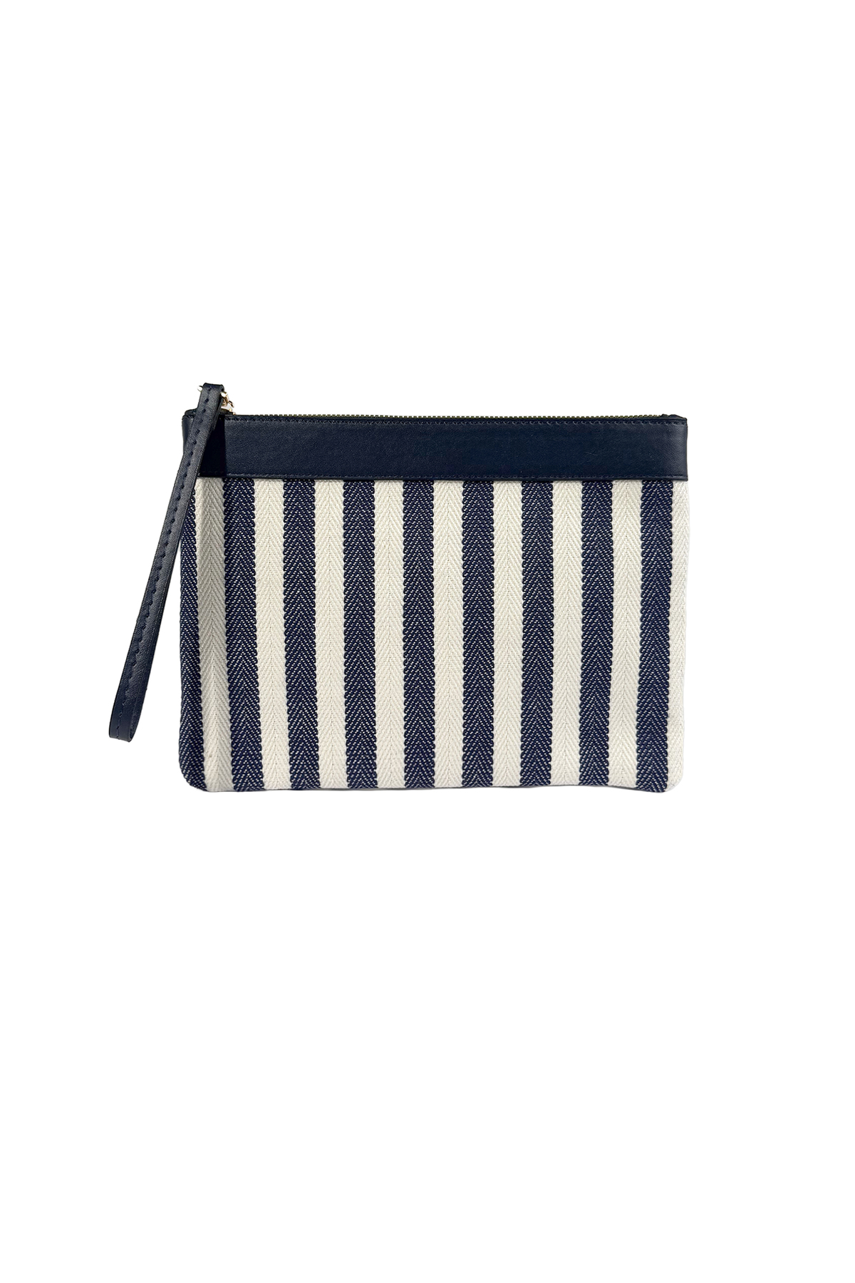 Sofia Kanvas Çizgili Kadın Portföy & Clutch El Çantası Lacivert