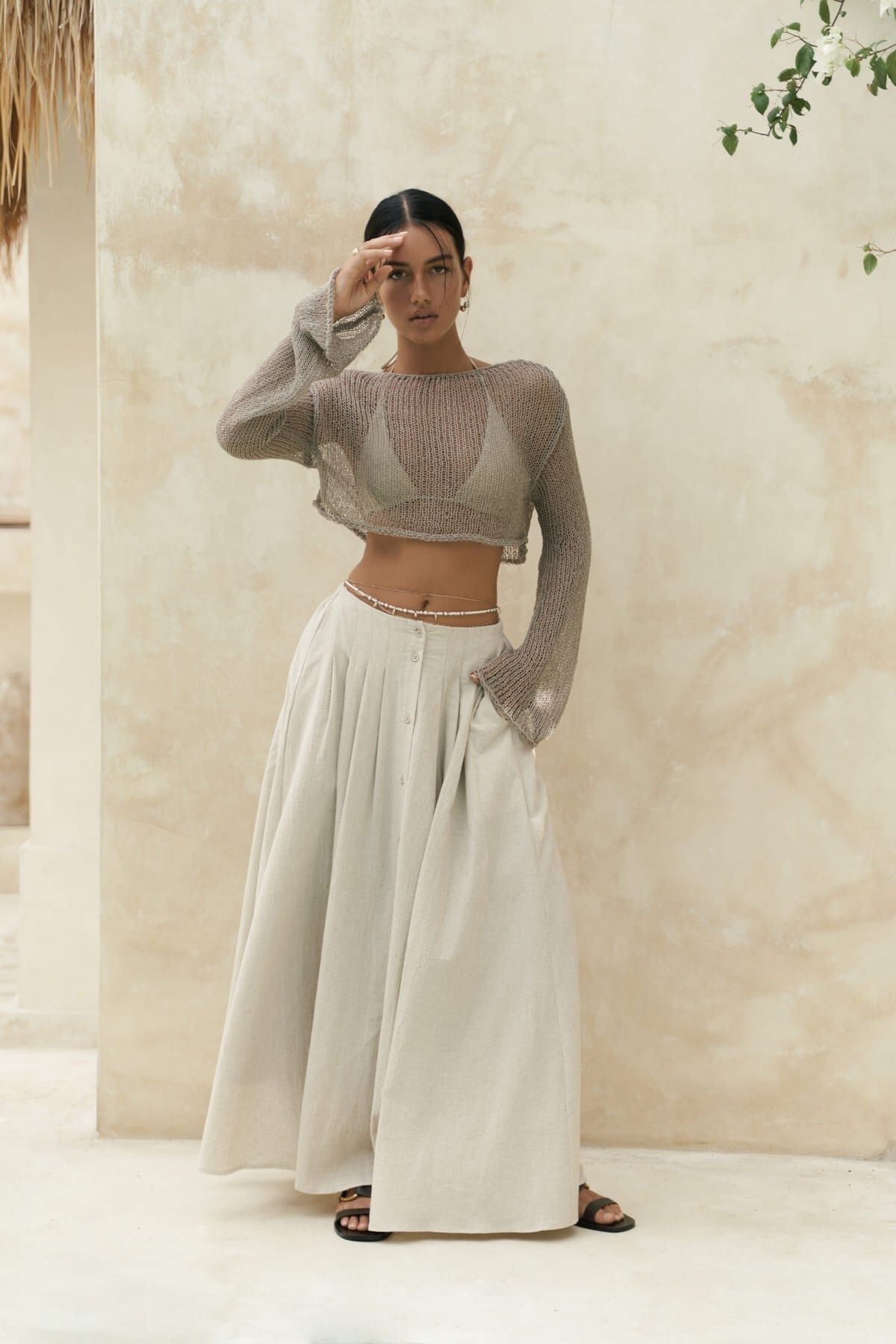 BOHEMAİ Daisy Vizon İnce Triko Crop