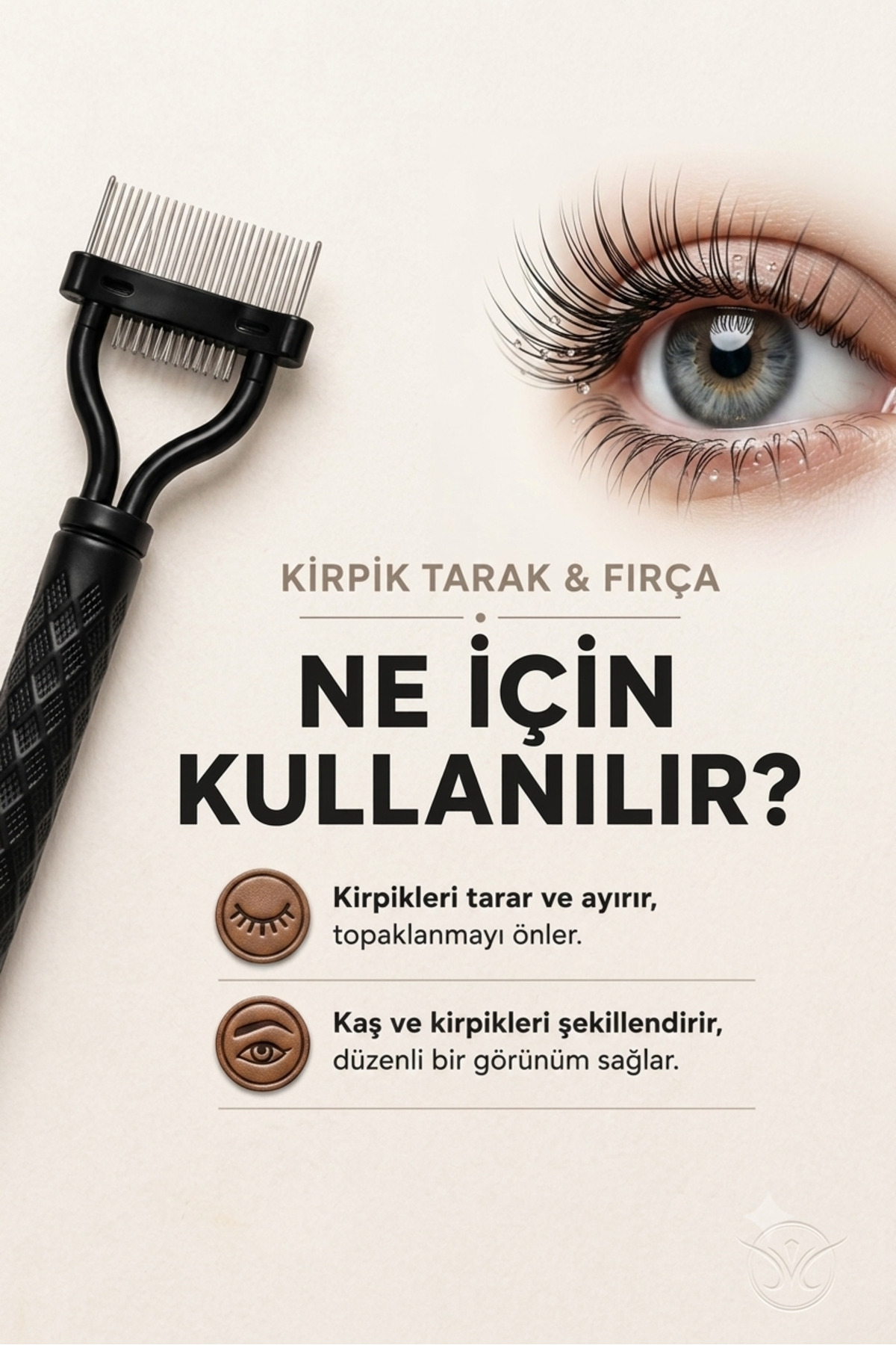 Kaş Ve Kirpik Şekillendirici Kirpik Ayırıcı Uzun Saplı Siyah — مشکی SVR2024-386 — تصویر 3 از 6