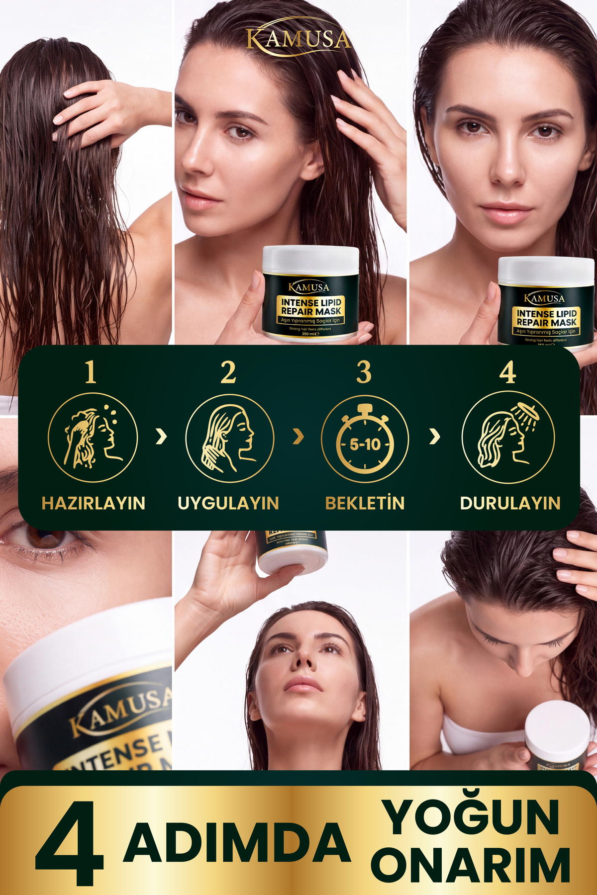 Intense Lipid Repair Mask 250 ml – Aşırı Yıpranmış ve İşlem Görmüş Saçlar İçin Saç Bakım Maskesi — KMS-ILRM-250 — تصویر 5 از 6