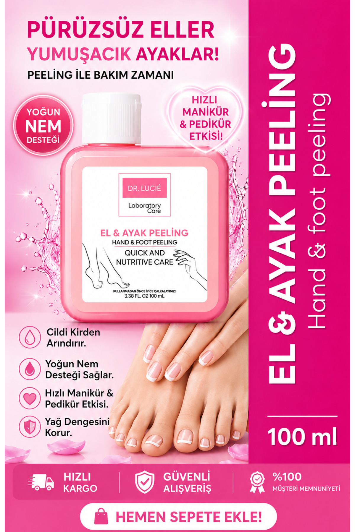 DR LUCİE El Ayak ve Vücut Peeling 100 ml – Topuk Çatlak Giderici, Ölü Deri Temizleyici, Cilt Yenileyici — ALAYAKPEELİNG