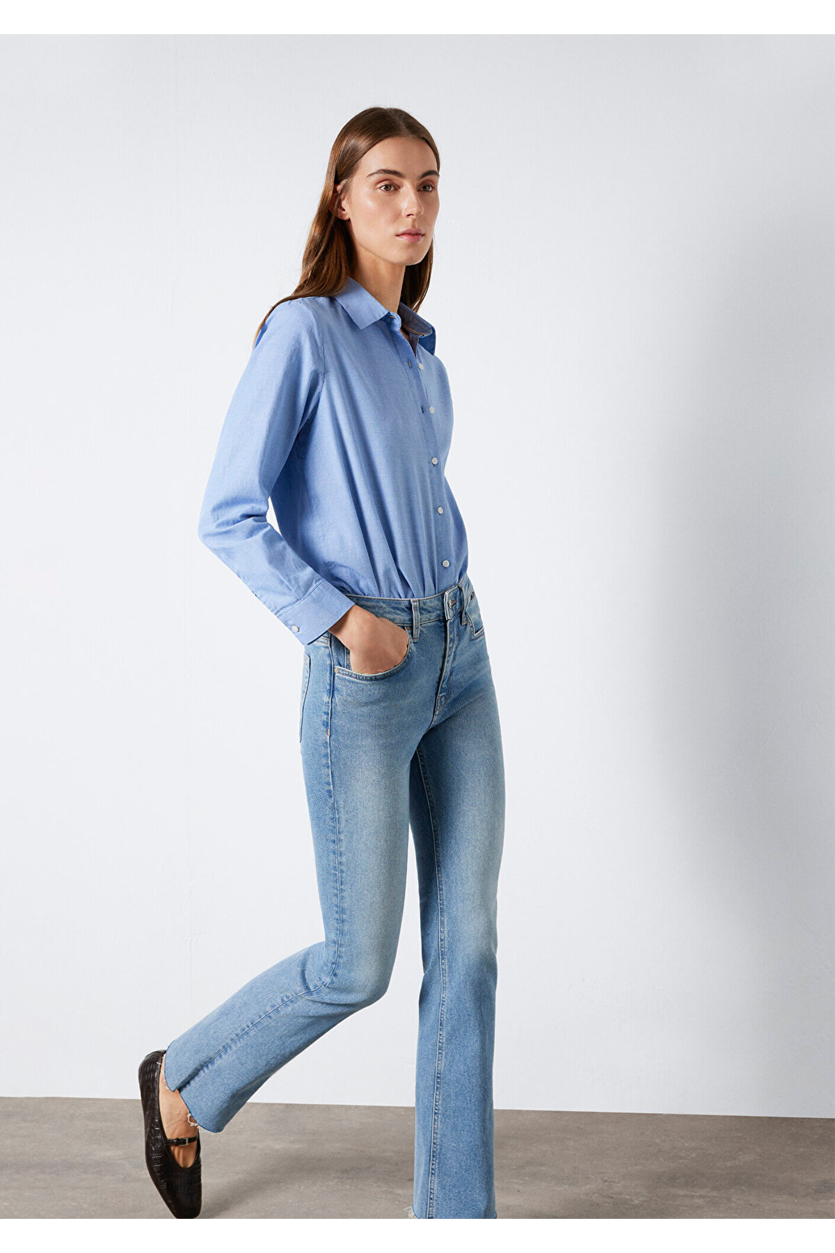 Gömlek Regular Fit / Normal Kesim 1211381-81509 — آبی — تصویر 4 از 8