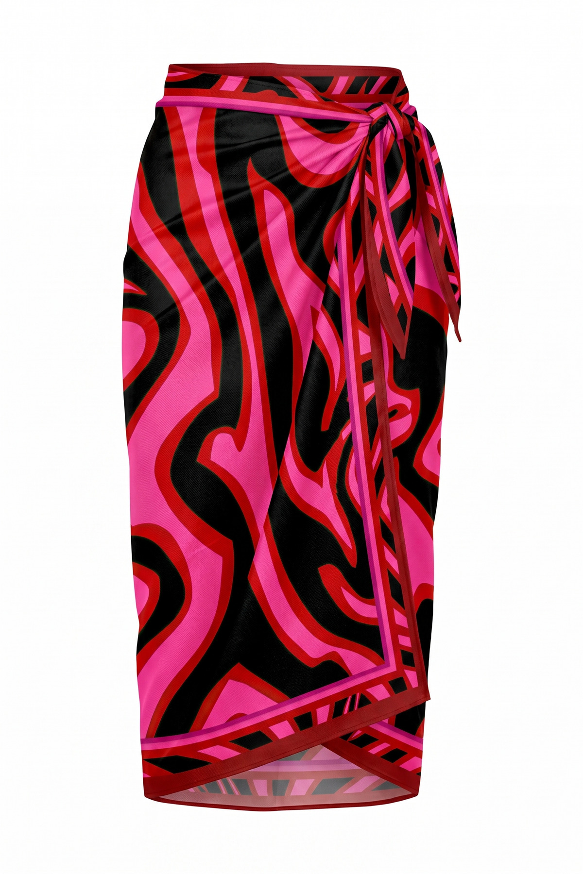 Pink Mirage Patterned Beach Beach Pareo - Shiny Fabric without Interior - 75x155 cm