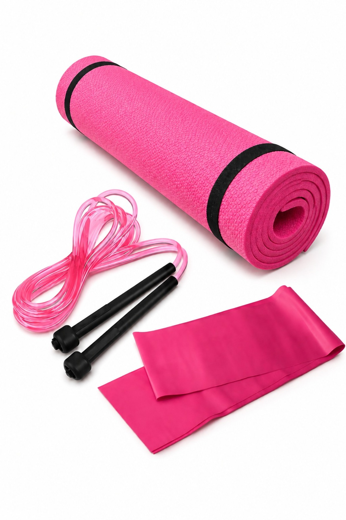 REDZEUS Pilates Minder Ve Mat Pilates Lastiği Atlama Ipi Set Yoga Egzersiz Minderi 7mm