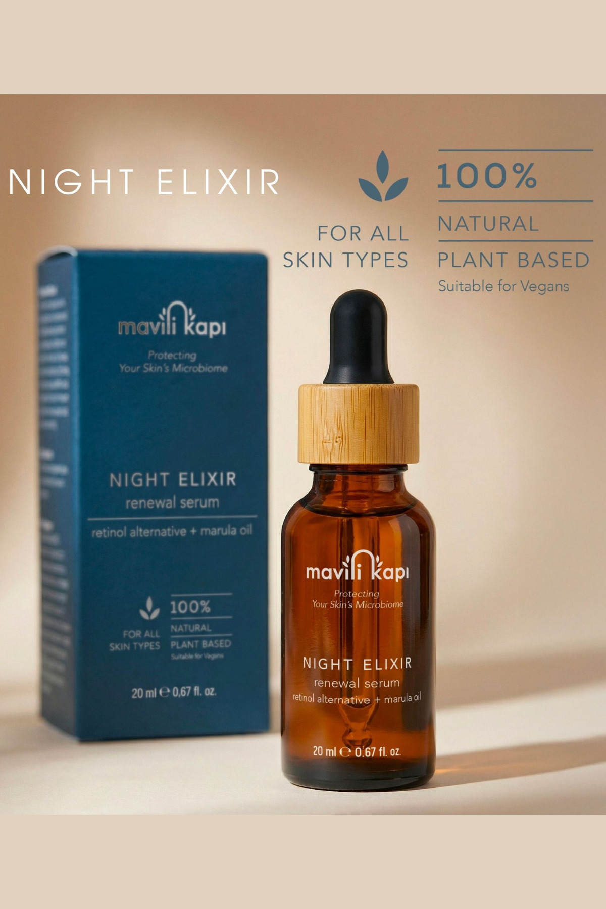 Night Elixir Yenileyici Gece Serumu | Doğal Retinol Alternatifi Bakuchiol 20 ml Tüm Ciltler için — 8682079417983 — تصویر 6 از 9