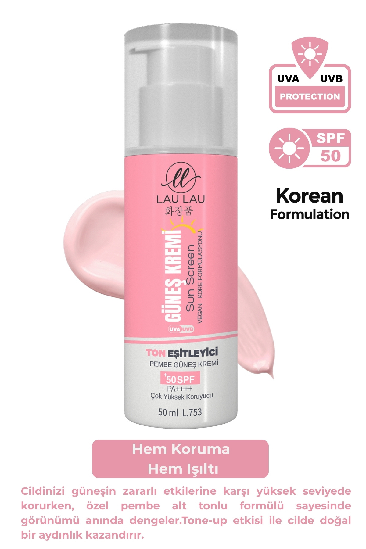 Ton Eşitleyici Yüksek Korumalı Güneş Kremi Tone-Up Pink 50 Ml — ERC043504 — تصویر 2 از 6