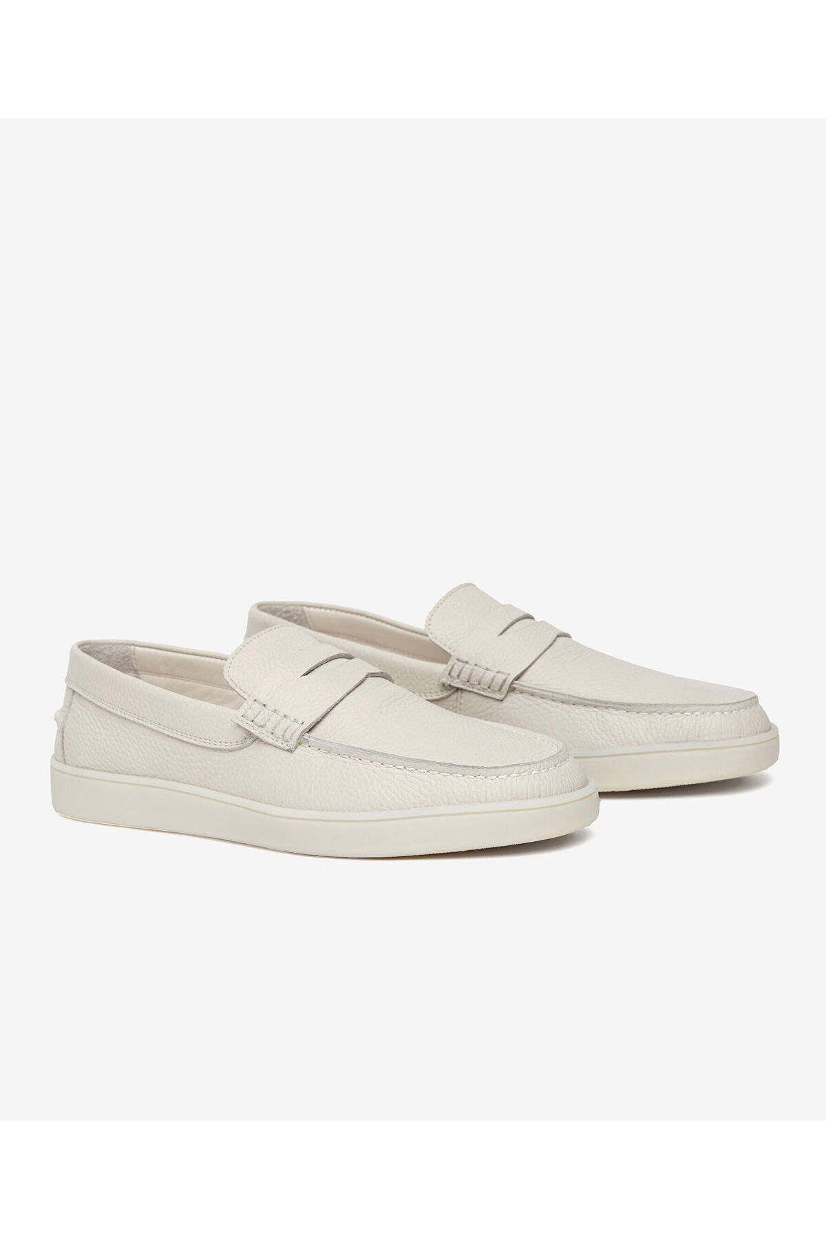 Greyder Erkek Beyaz Hakiki Deri Loafer Ayakkabı 6Y1UA64757 görsel 3