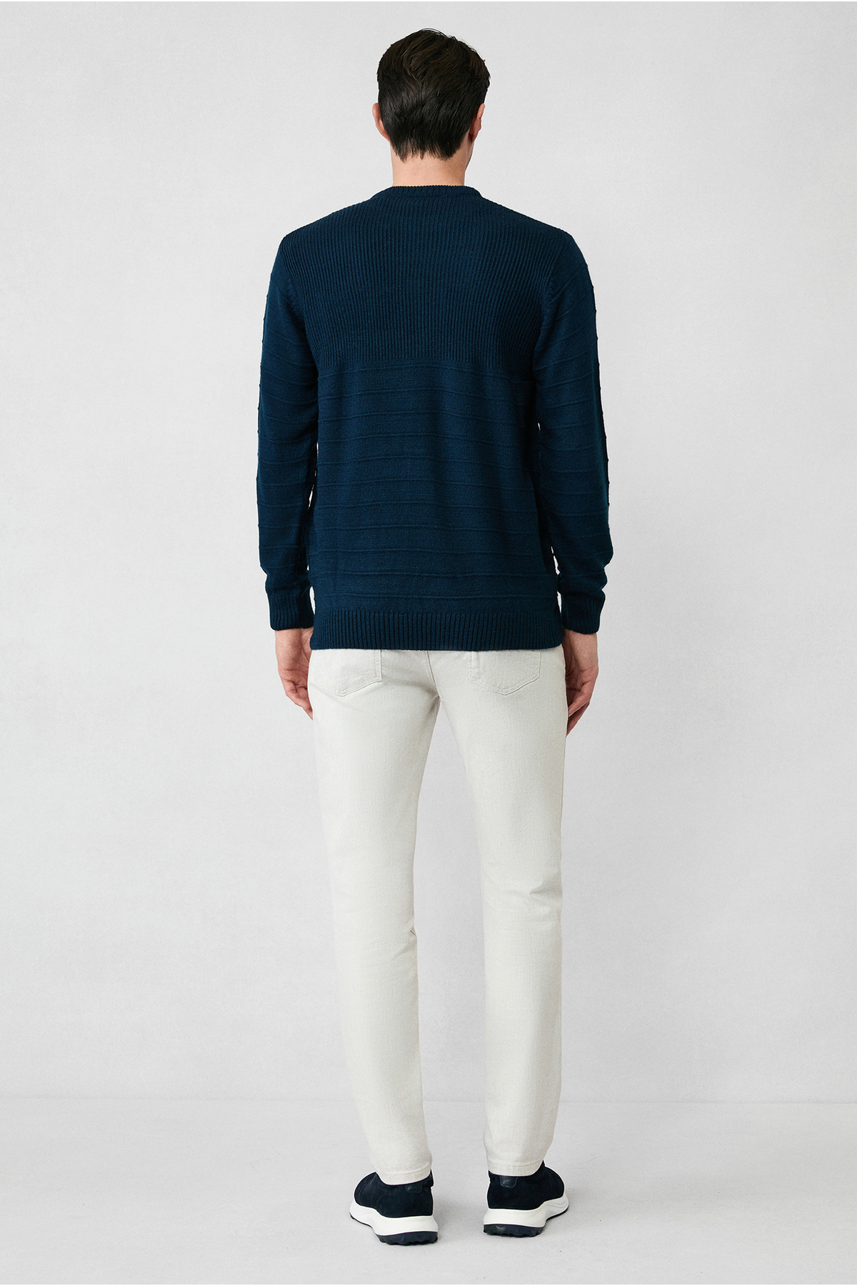 Kiğılı Bisiklet Yaka Slim Fit Dar Kesim Desenli Triko Kazak görsel 6