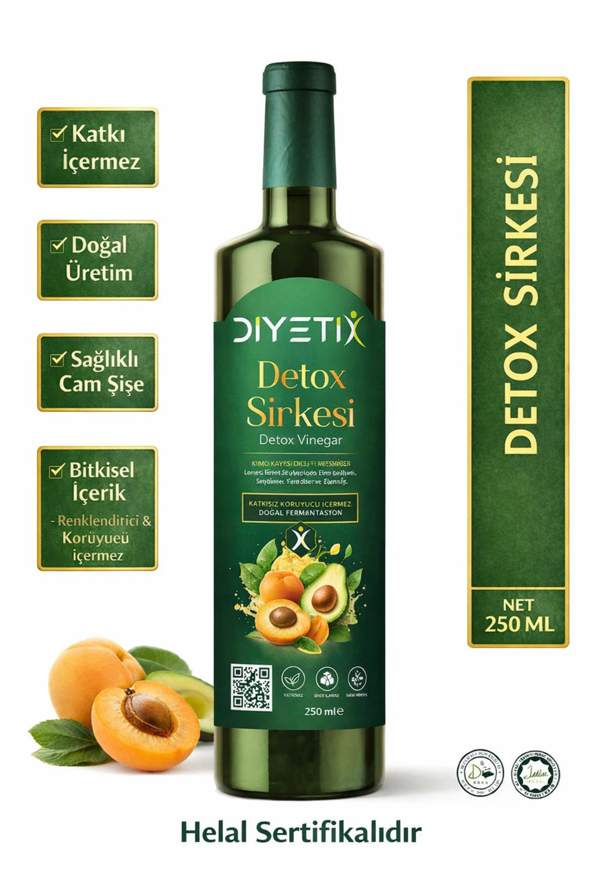 Diyetix Detox Sirke 250 Ml | Doğal Fermente, Katkısız & Şekersiz