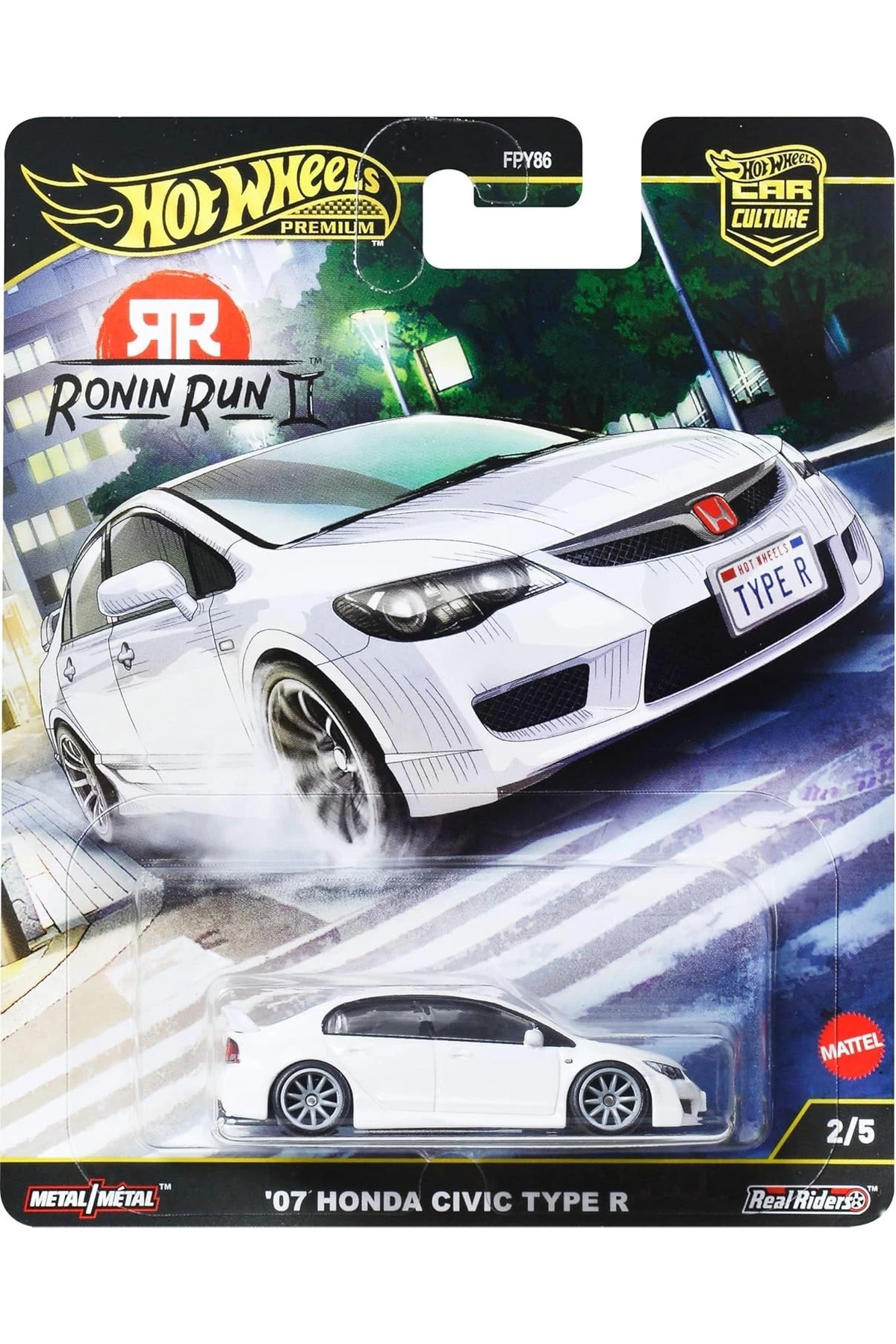 Hot Wheels RONIN RUN チェイスCIVIC HOT WHEELS Premium Car Culture Ronin Run II 07 Honda Civic Type R