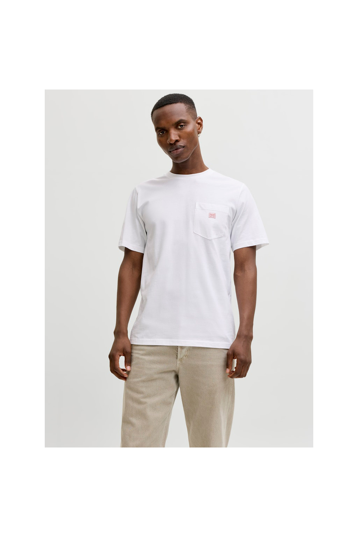 تی‌شرت سفید مردانه Caleb (12293019-BW) جک اند جونز تی شرت ورزشی Jack & Jones