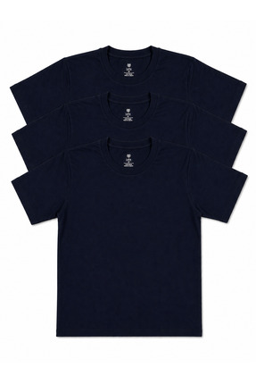 Piano Luce 3’lü Erkek T-Shirt %50 Pamuk %50 Polyester Basic Fit Yumuşak Kumaş...