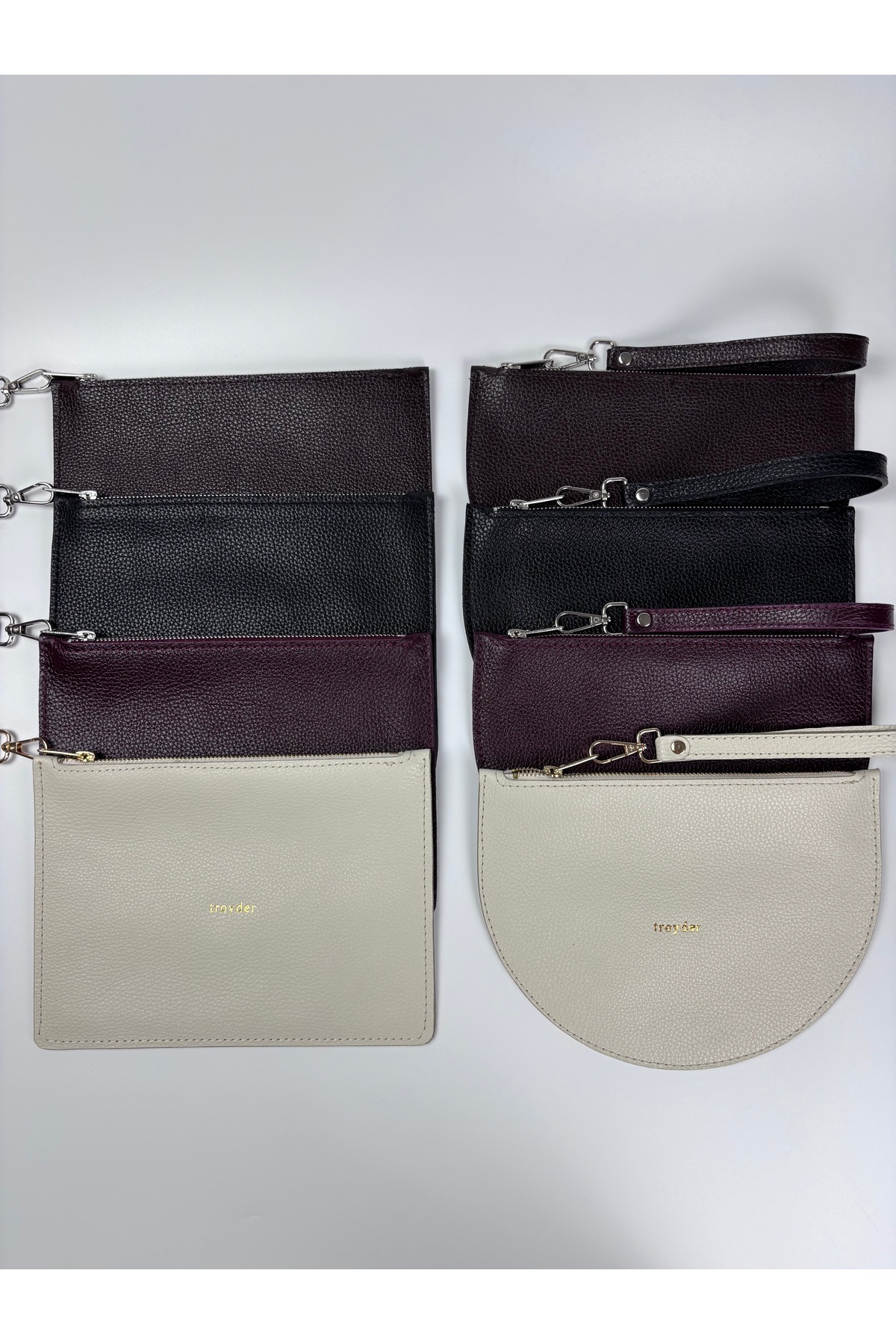 TROYDER Hakiki Deri Clutch/Portföy Çanta Siyah görsel 4