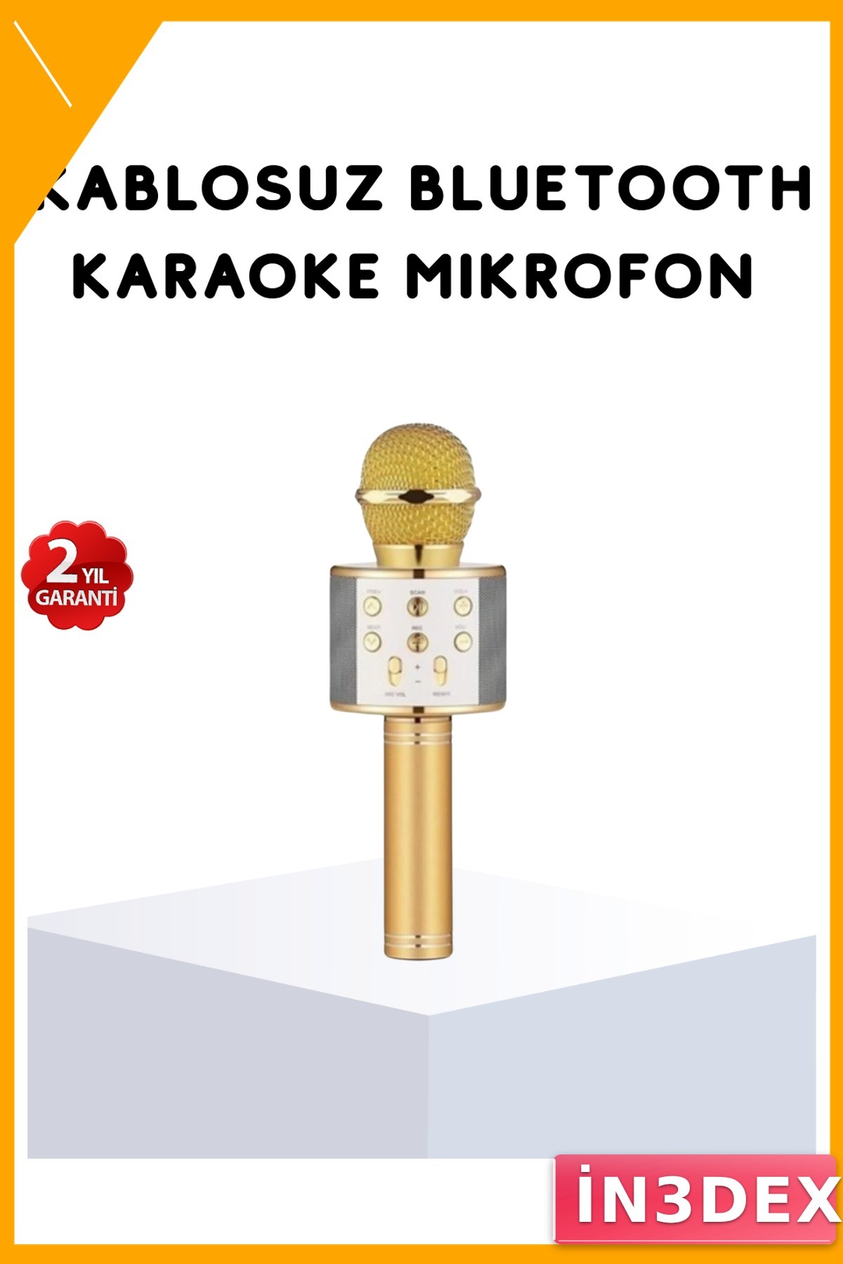 Bluetooth Karaoke Mikrofonu USB AUX Girişli Yankı Efektli Taşınabilir
