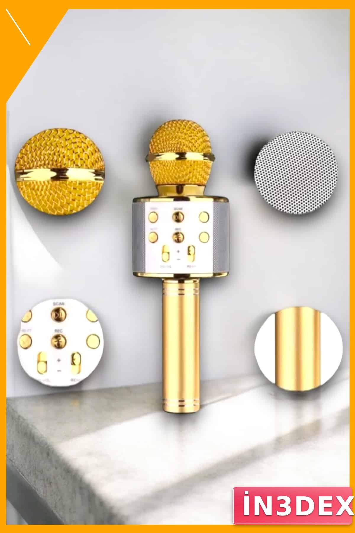 Bluetooth Karaoke Mikrofon USB AUX Hafıza Kart Girişli Taşınabilir